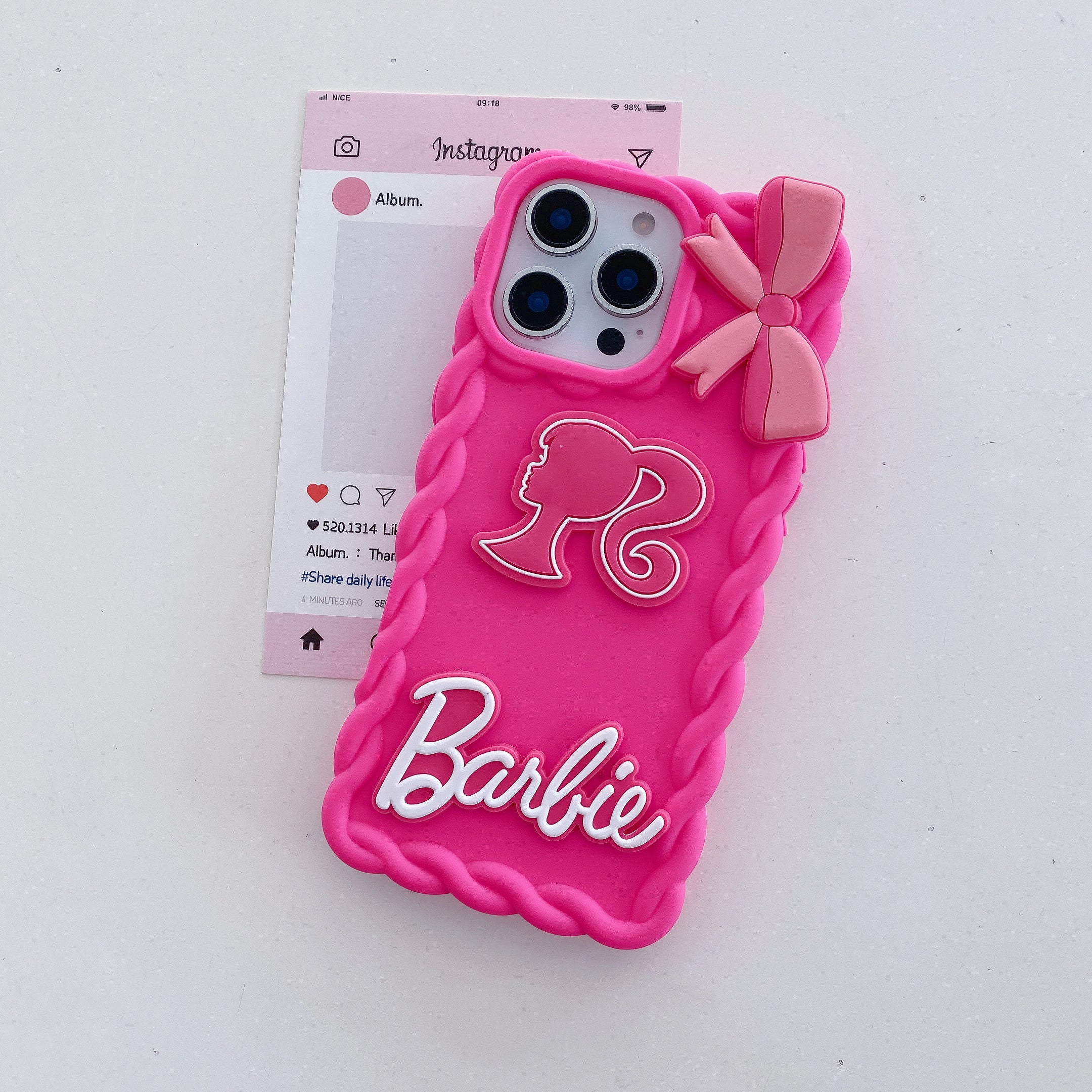 Cutiepie Barbie Bliss Bow Silicone Phone Cases For iPhone