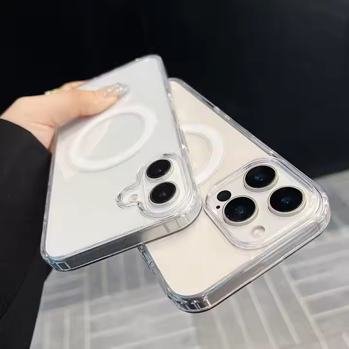 Anti-Yellowing Magnetic Shell Silicon Phone Cases For iPhone