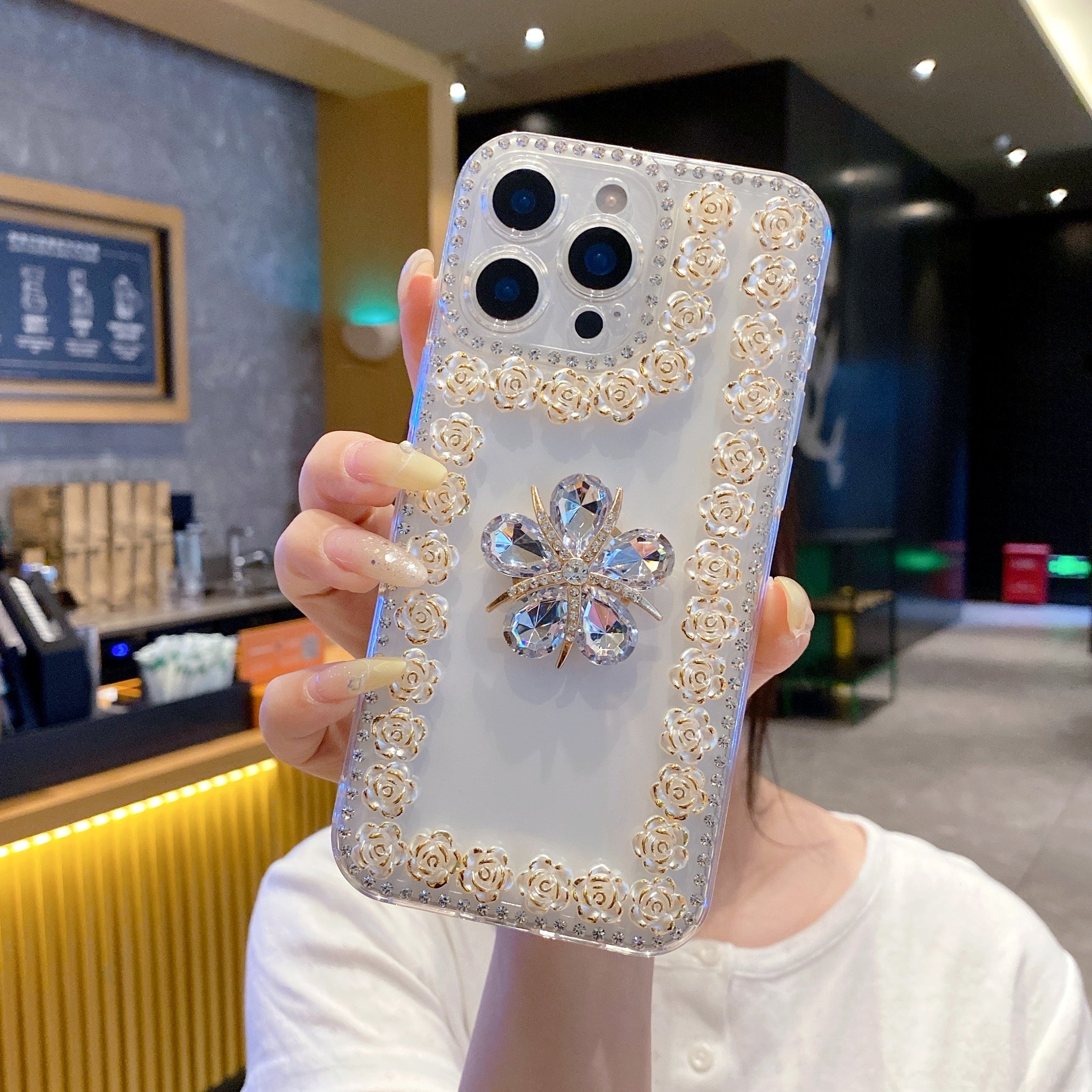 Empress Ruby – Diamond Aura Rose Frame Silicone Phone Cases For iPhone