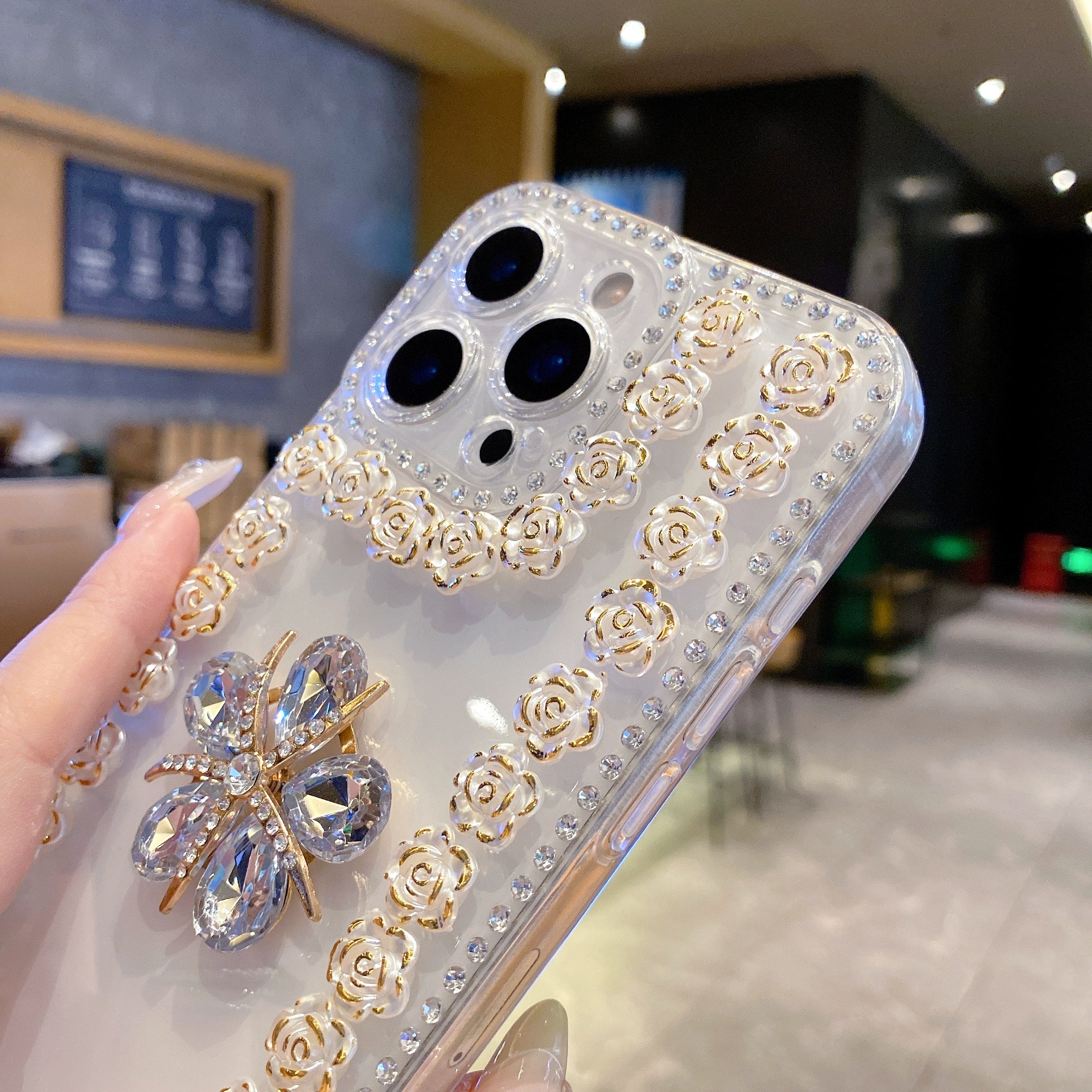 Empress Ruby – Diamond Aura Rose Frame Silicone Phone Cases For iPhone