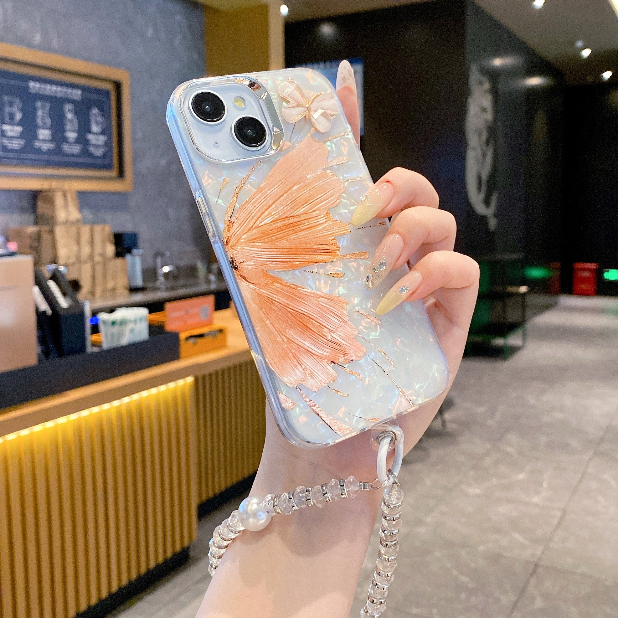 Orange Wings Butterfly Premium Charm Phone Cases For iPhone