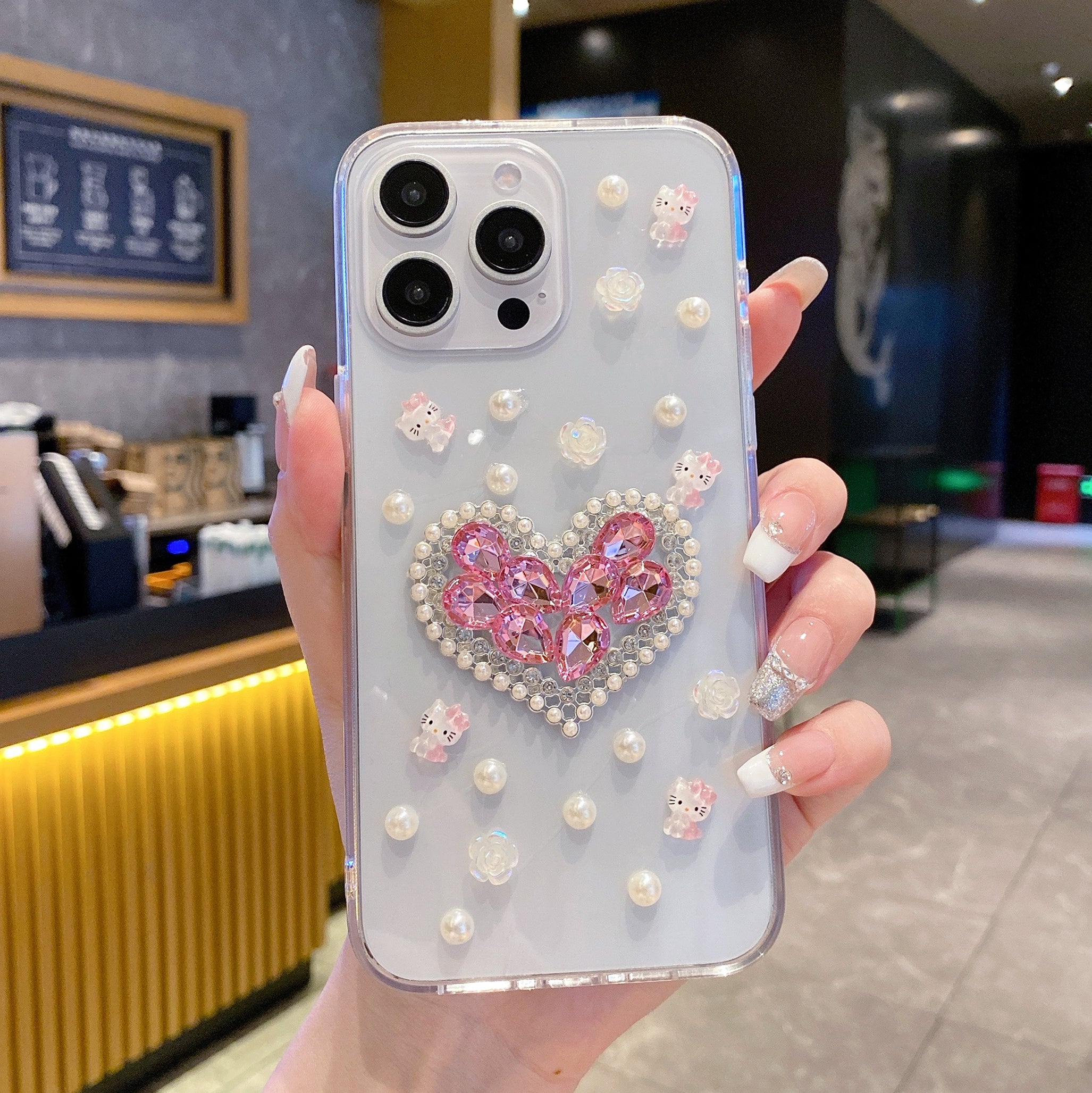 Pearl Paradise Heart Silicone Phone Cases For iPhone