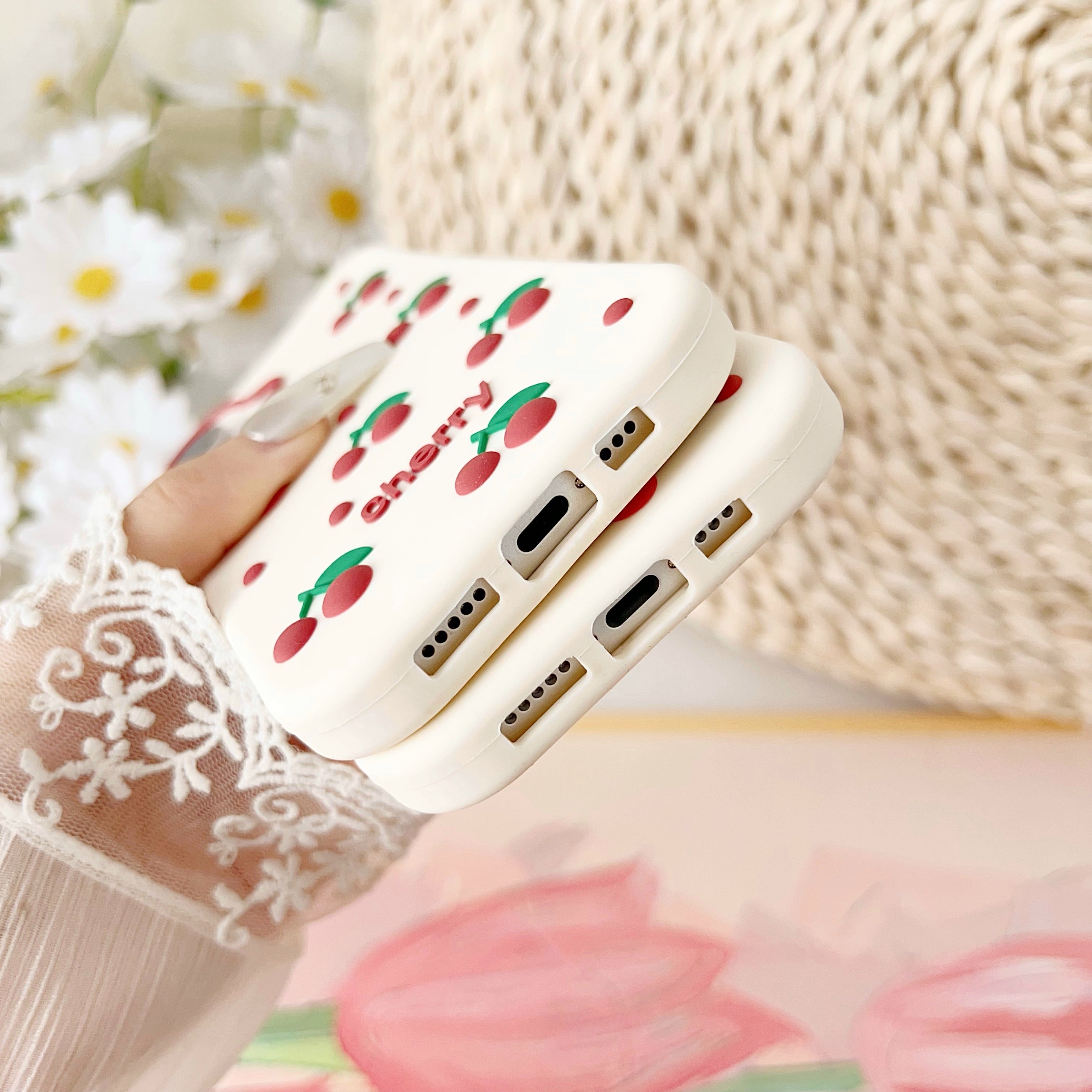 Sweet Red Cherry Delight Silicone Phone Cases For iPhone