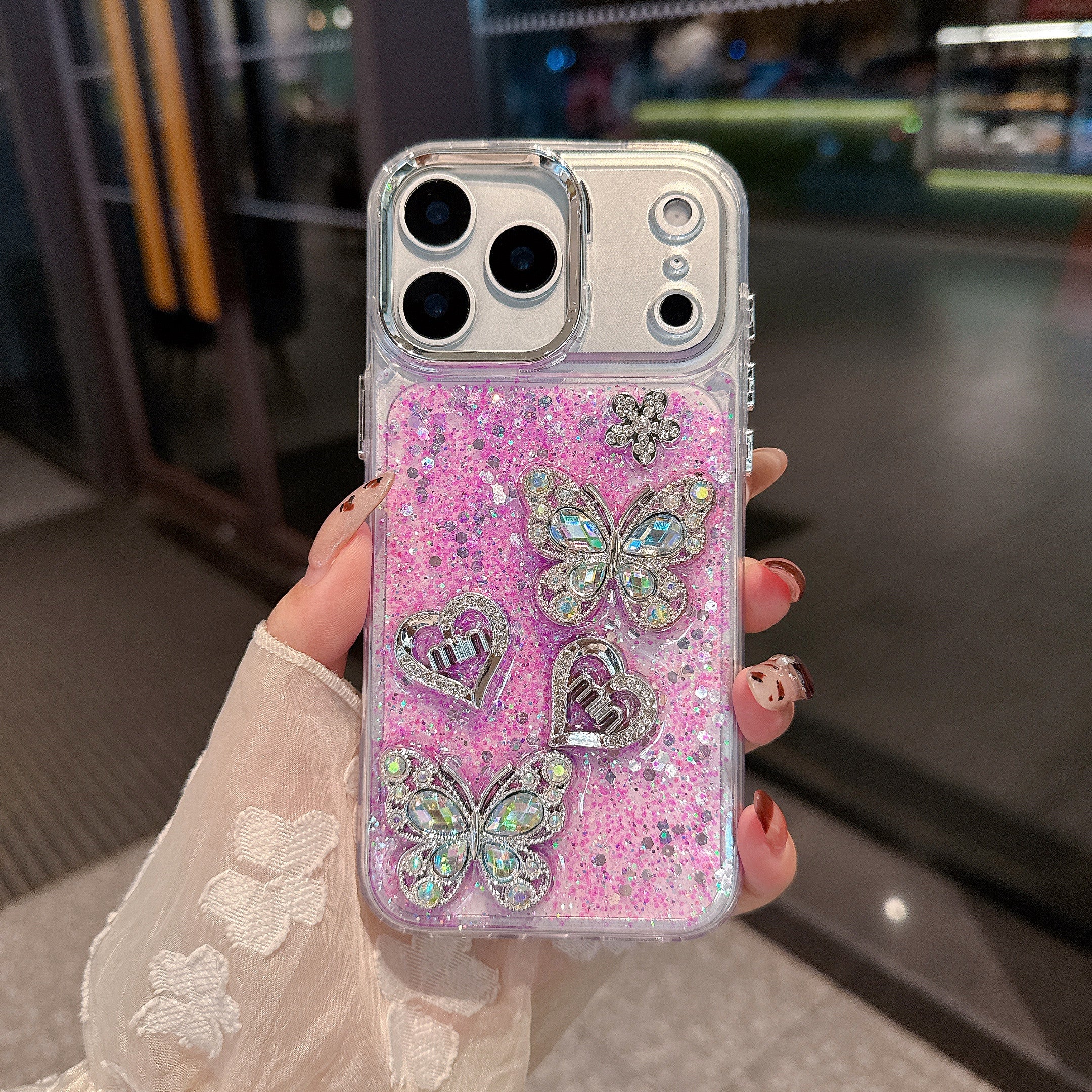 Butterfly Love Angel Purple Diamond Silicone Phone Cases For iPhone