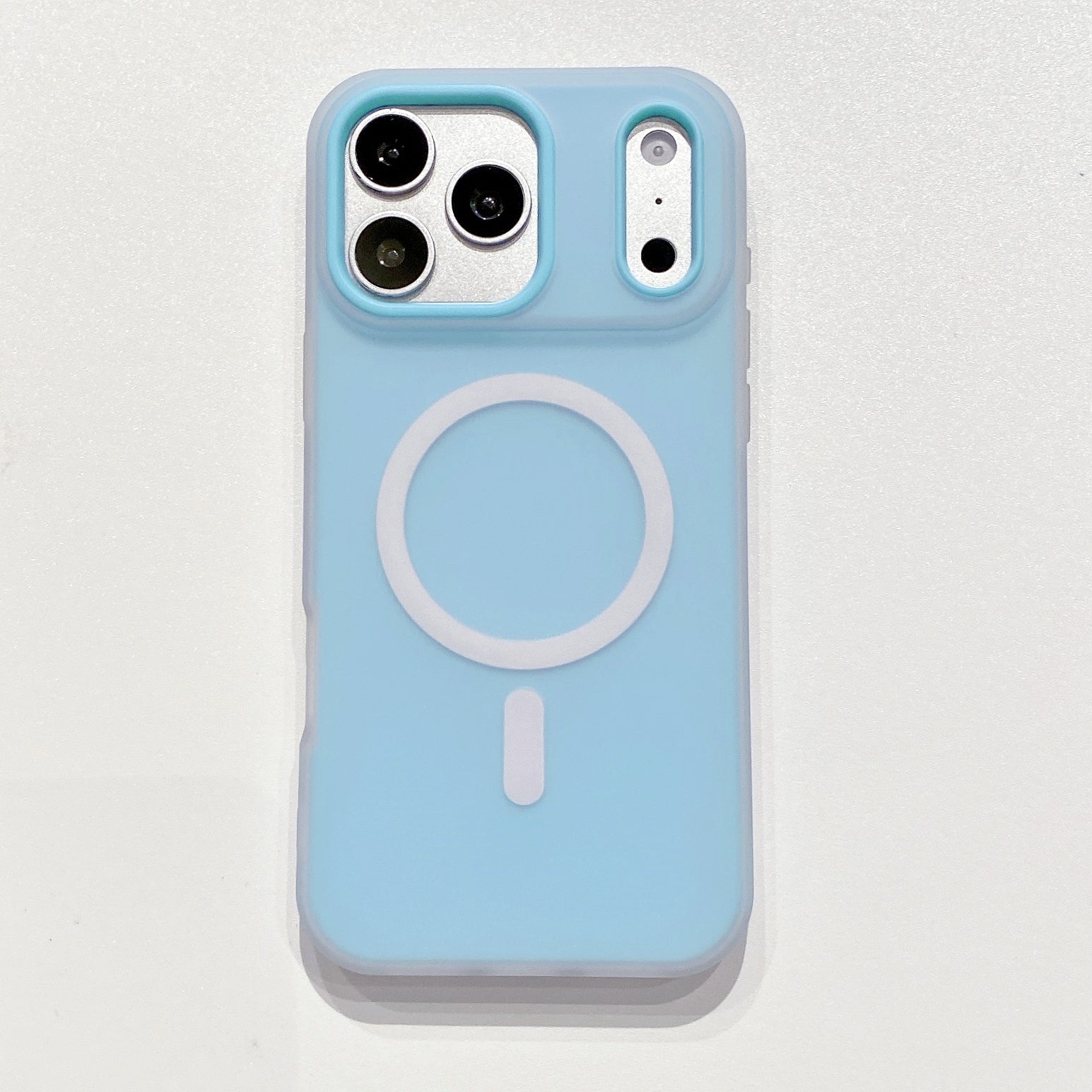Cloud Blue Frost Wireless Charging Ready Silicone Phone Cases For iPhone