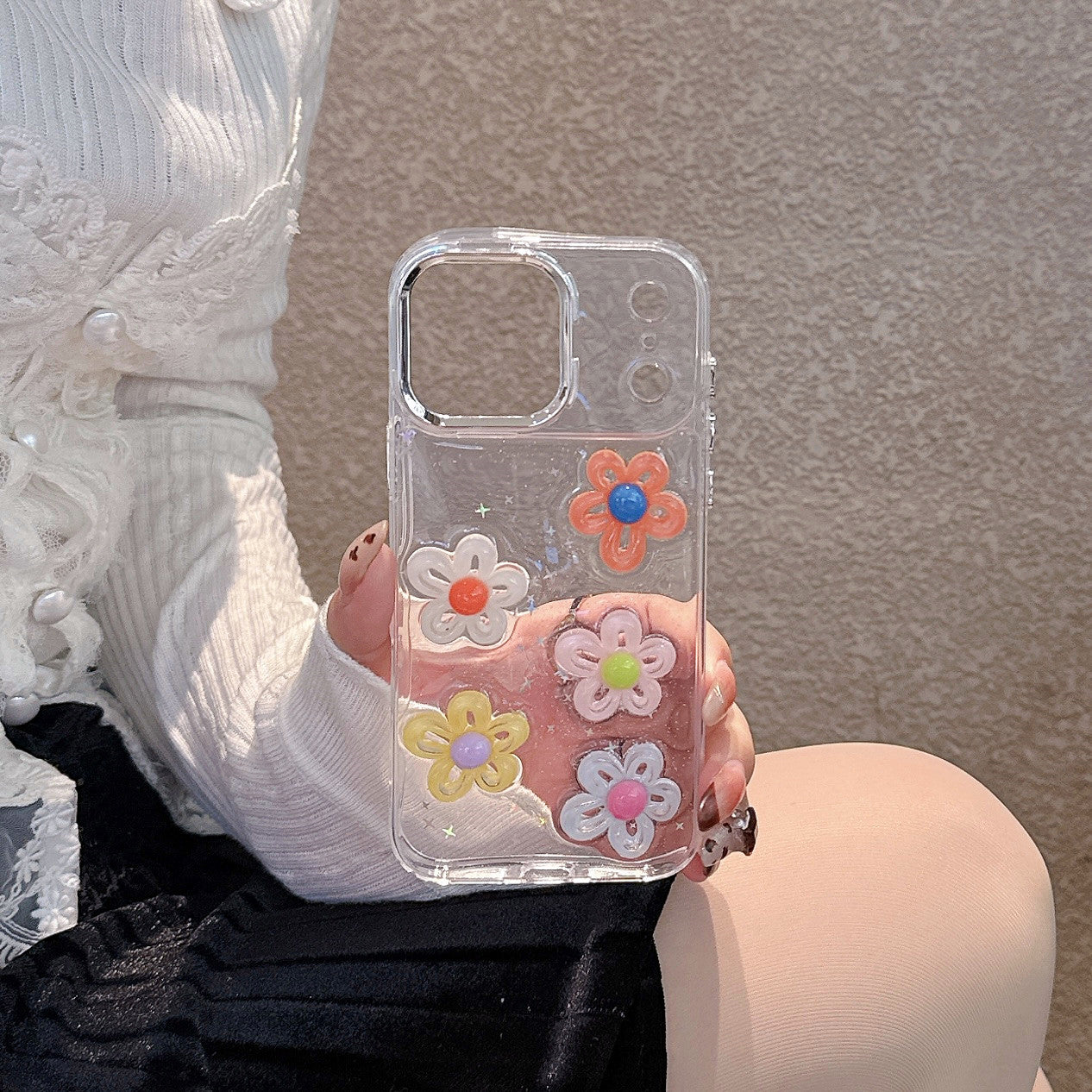 Jelly Flower Spark Garden Glow Silicone Phone Cases For iPhone
