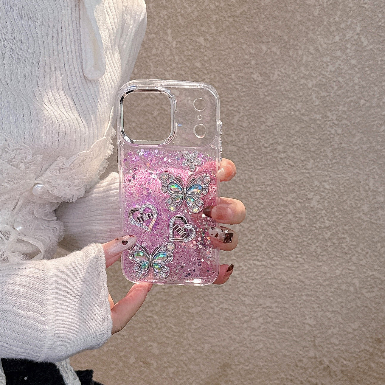 Butterfly Love Angel Purple Diamond Silicone Phone Cases For iPhone