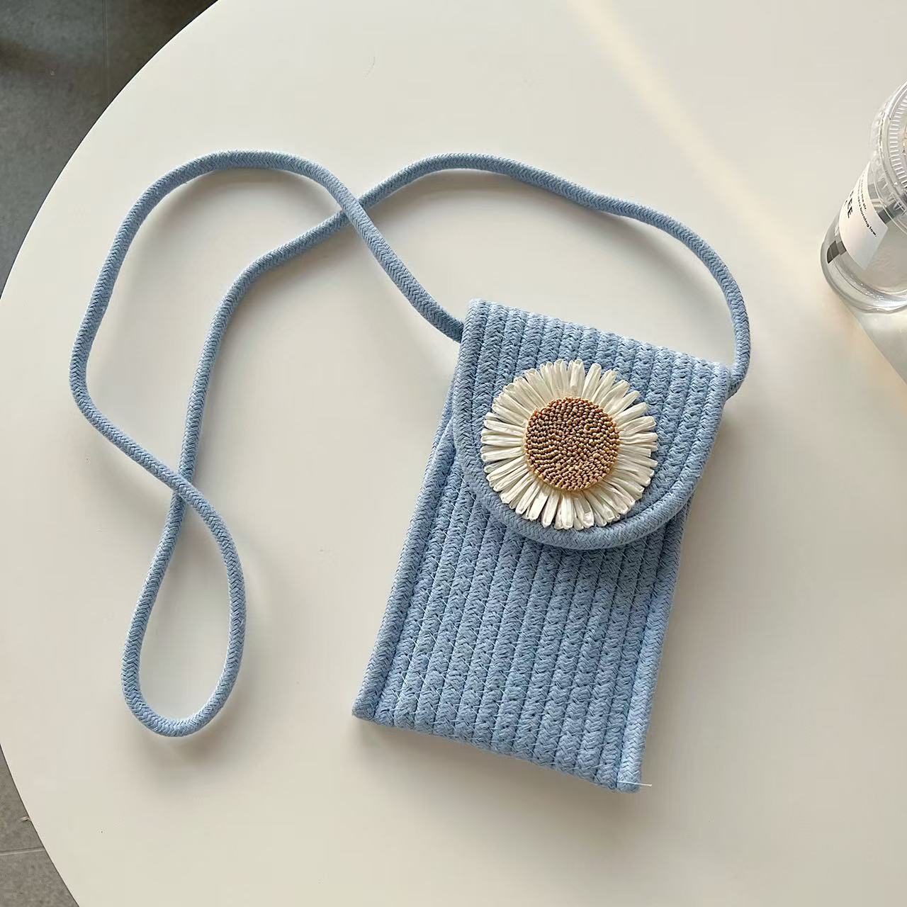 Vintage Sunflower Bloom Jute Sling Bag Silicone Phone Cases For iPhone