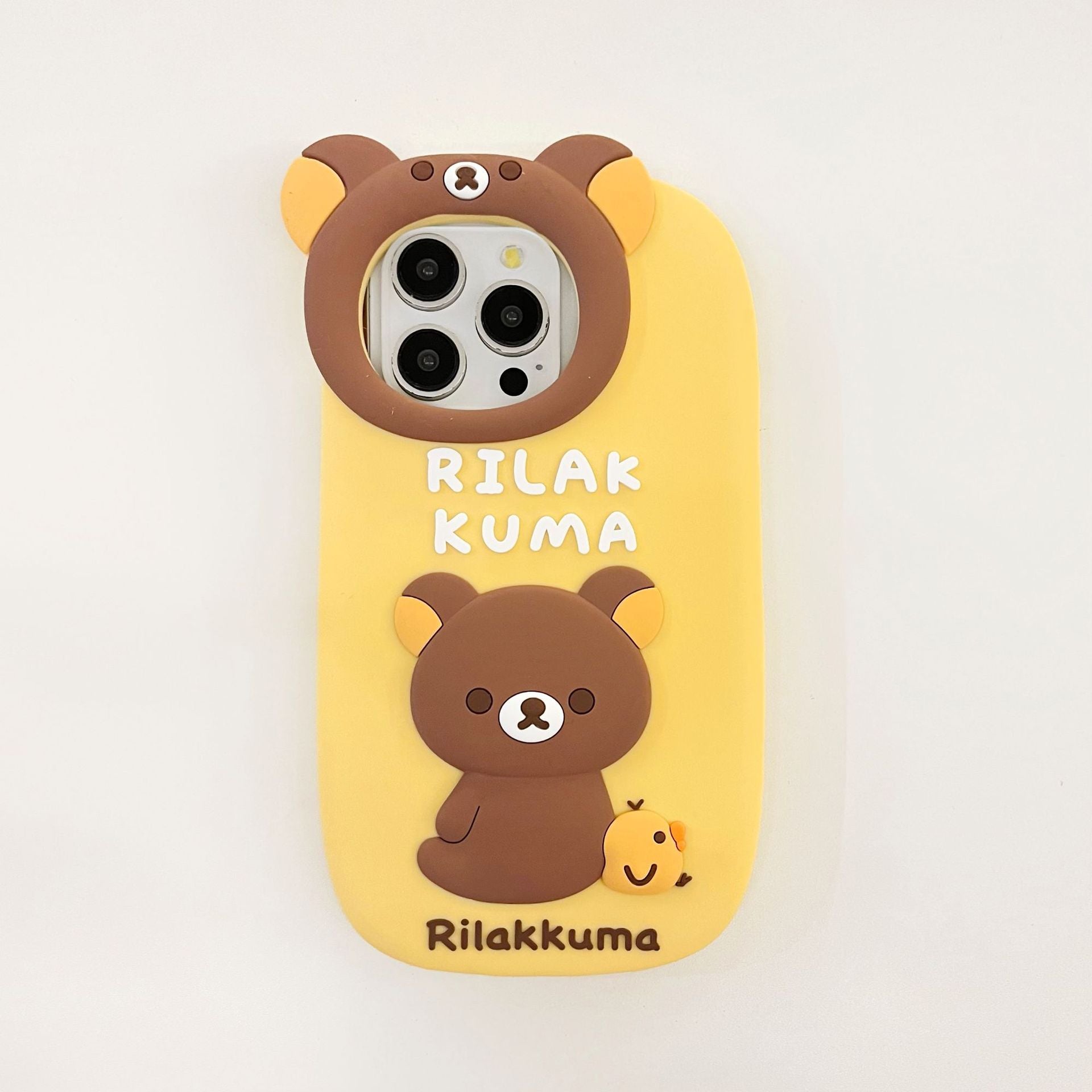 Honey Yellow Kuma Lens Frame Silicone Phone Cases For iPhone