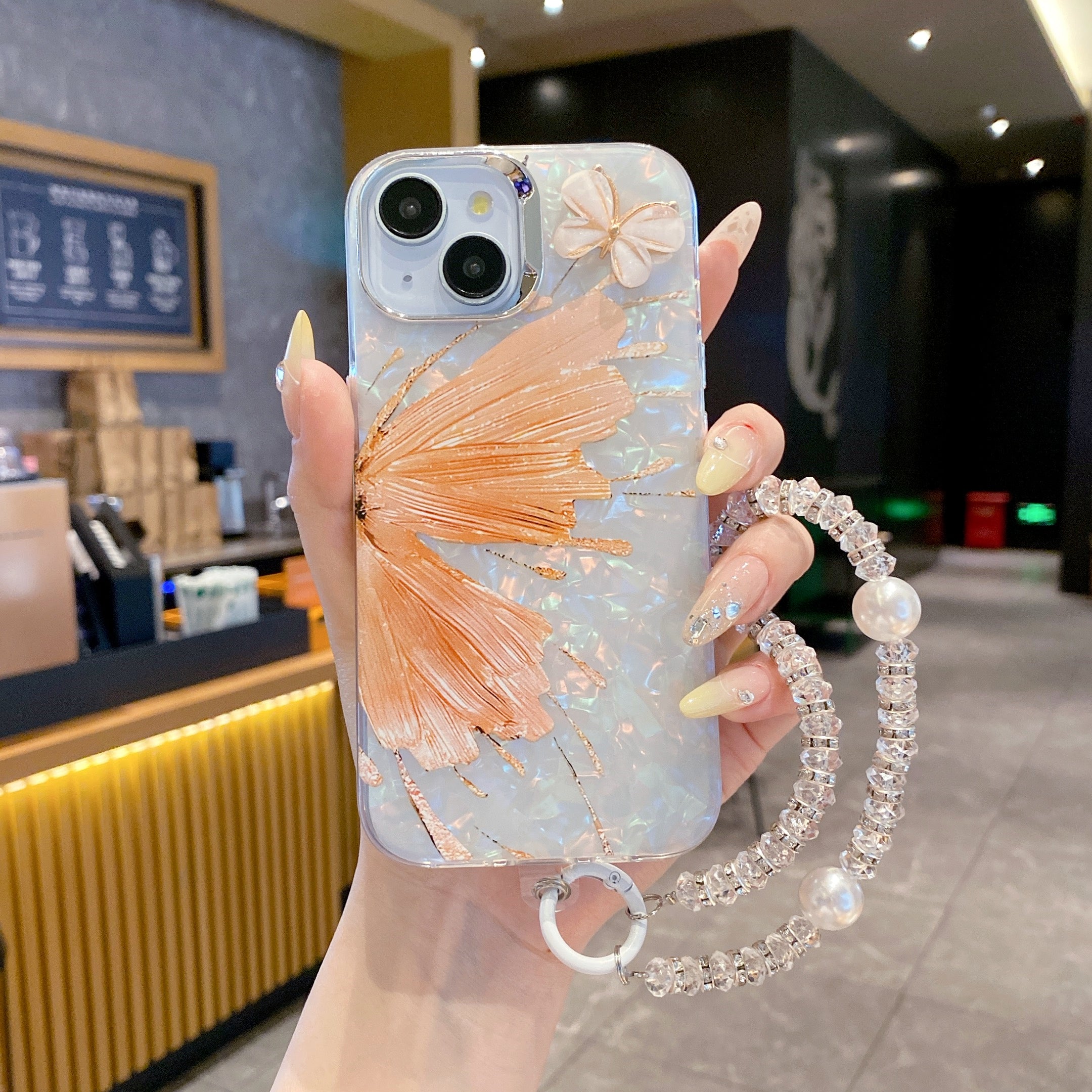 Orange Wings Butterfly Premium Charm Phone Cases For iPhone
