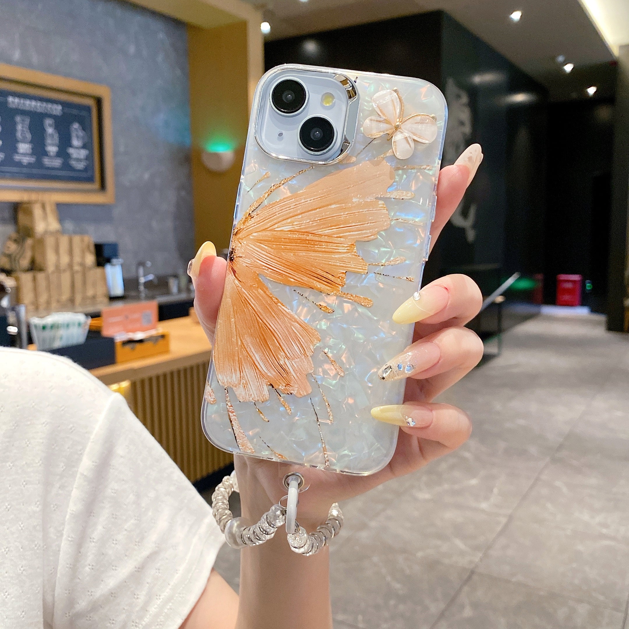 Orange Wings Butterfly Premium Charm Phone Cases For iPhone