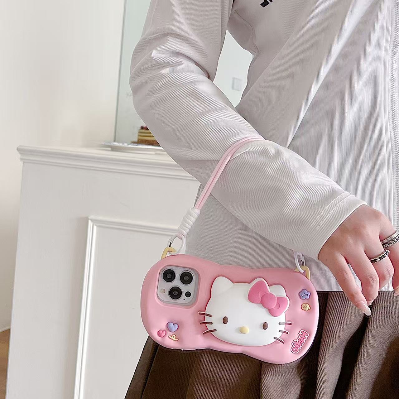 Kitty Dreamland Sling Silicone Phone Cases For iPhone