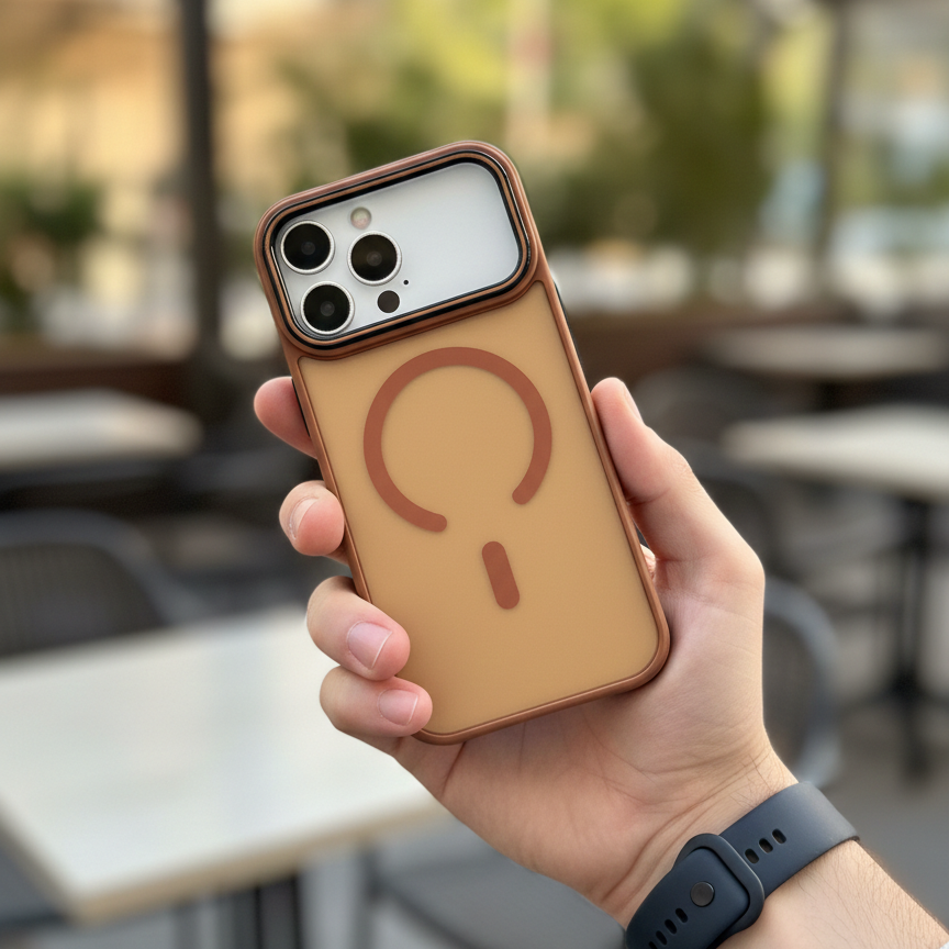 Caramel MagSafe Slim Protective Silicone Phone Cases For iPhone