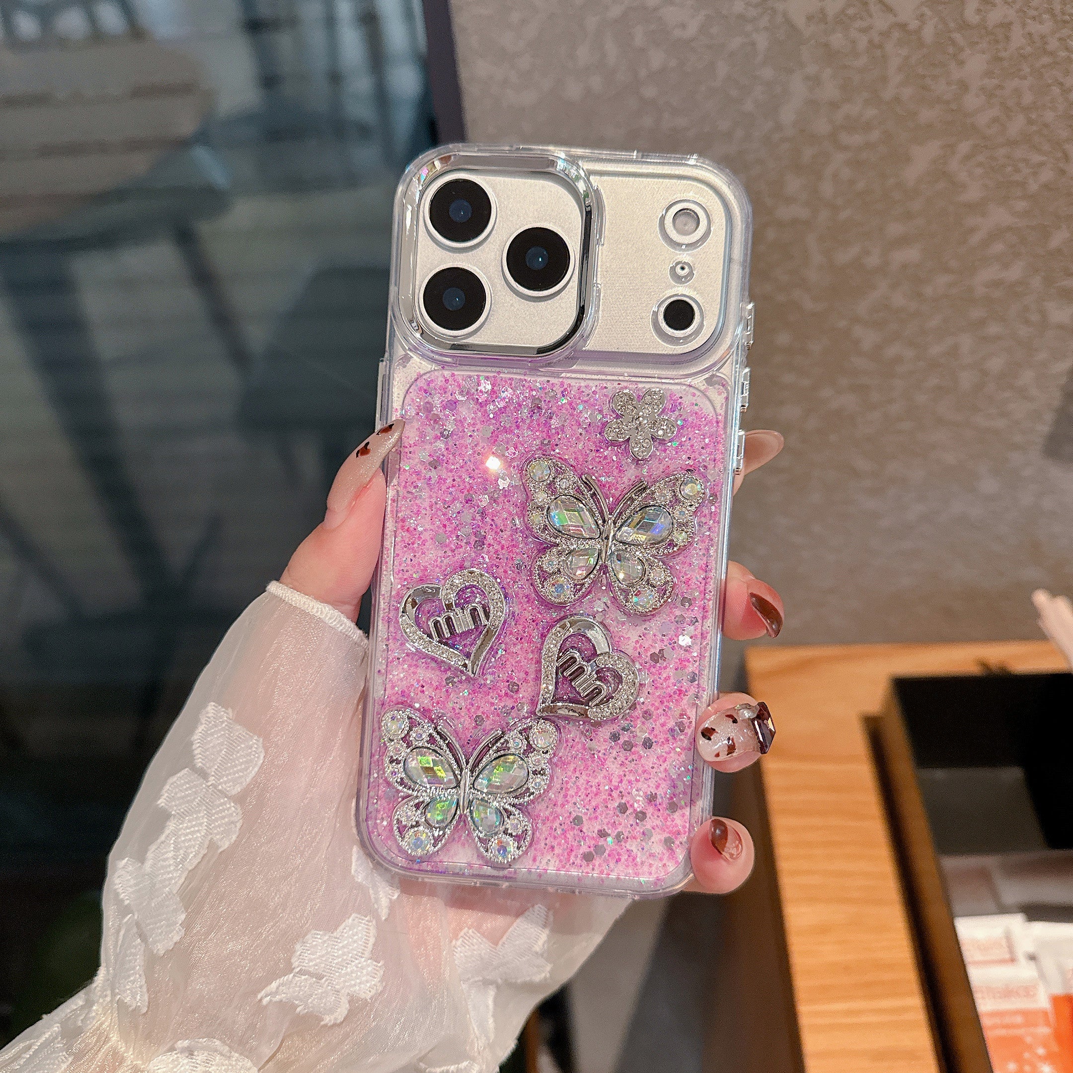 Butterfly Love Angel Purple Diamond Silicone Phone Cases For iPhone