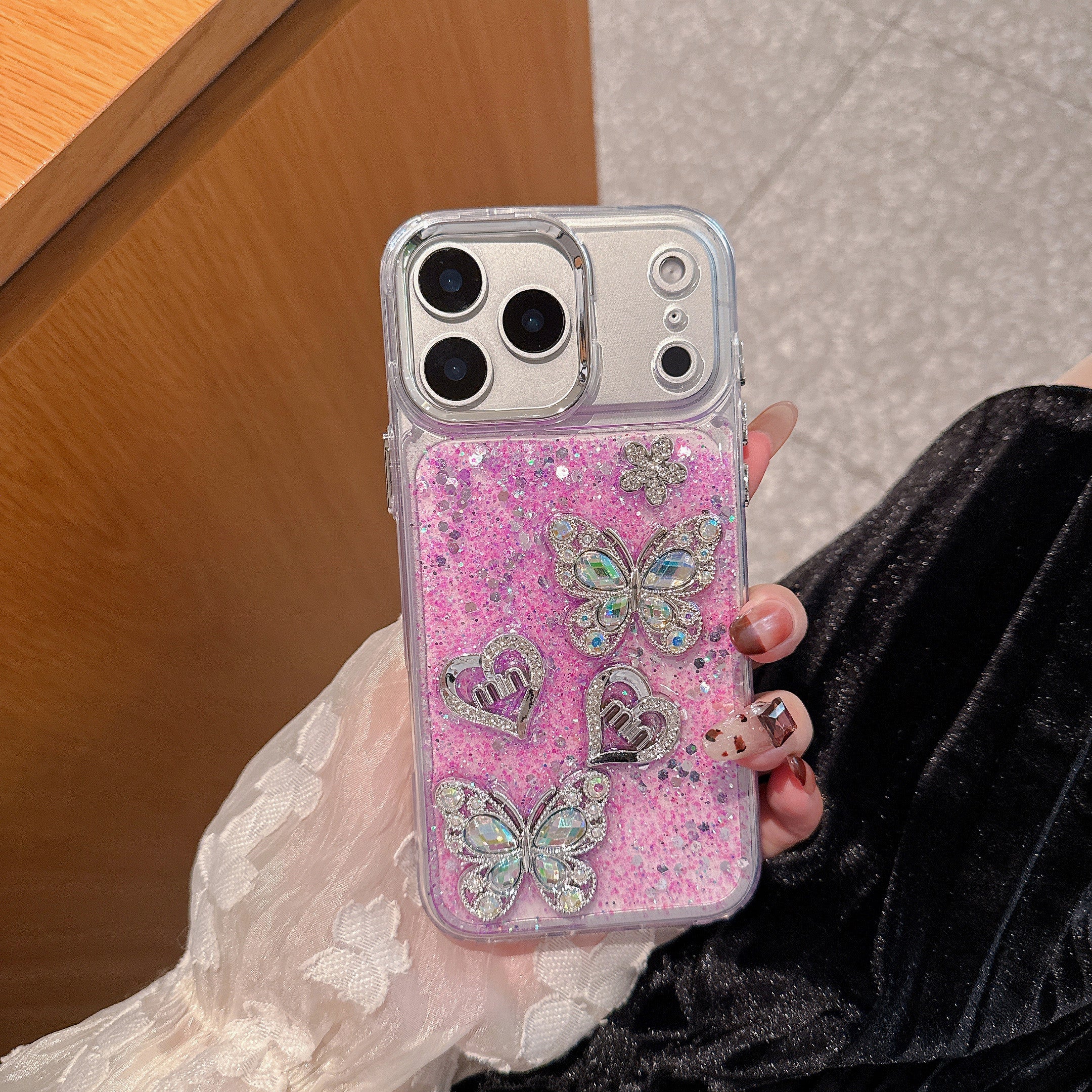 Butterfly Love Angel Purple Diamond Silicone Phone Cases For iPhone