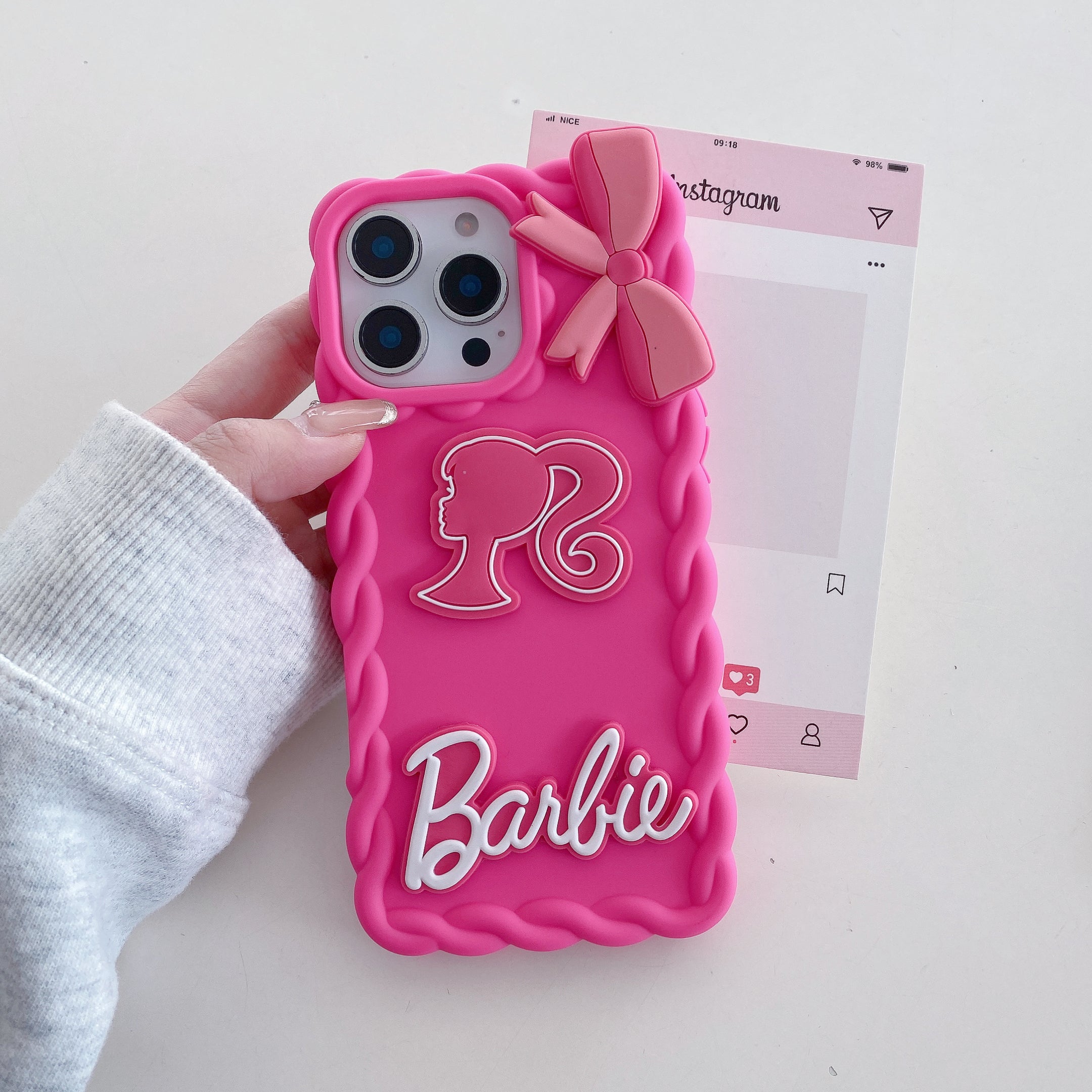 Cutiepie Barbie Bliss Bow Silicone Phone Cases For iPhone