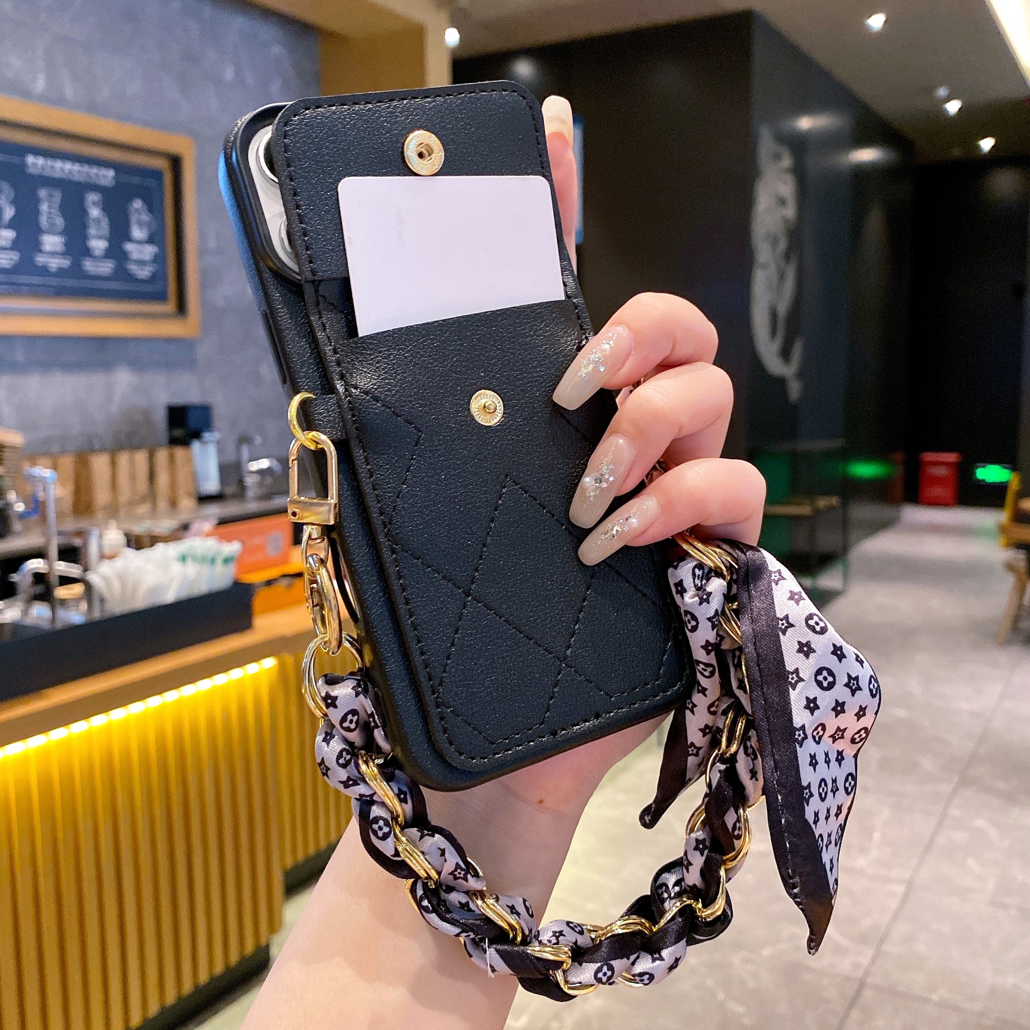 Noir Pocket Butterfly Charm Sling Silicone Phone Cases For iPhone