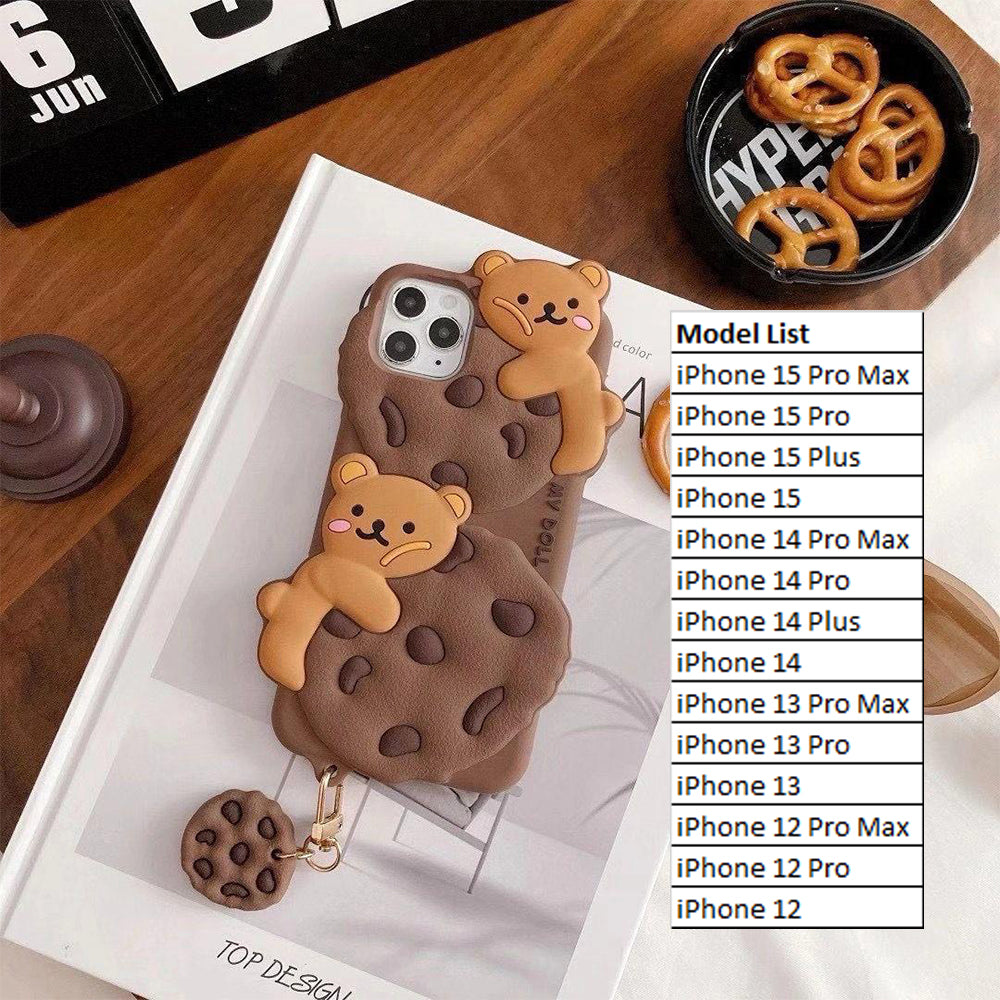 Choco Bear Cookie Biscuit Silicone Phone Case For iPhone