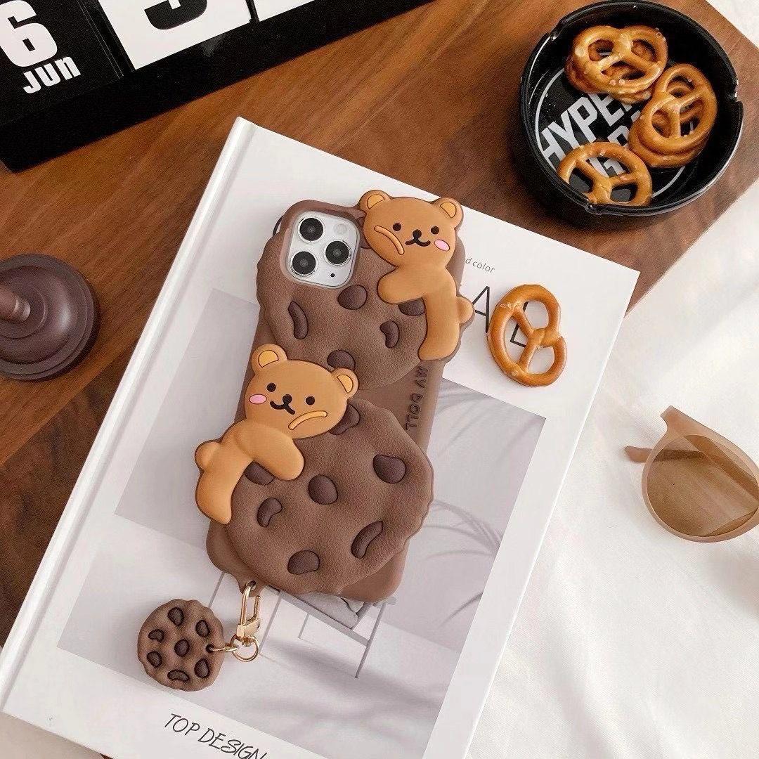 Choco Bear Cookie Biscuit Silicone Phone Case For iPhone
