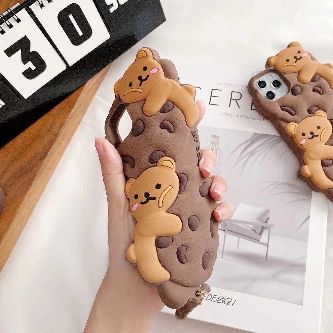 Choco Bear Cookie Biscuit Silicone Phone Case For iPhone