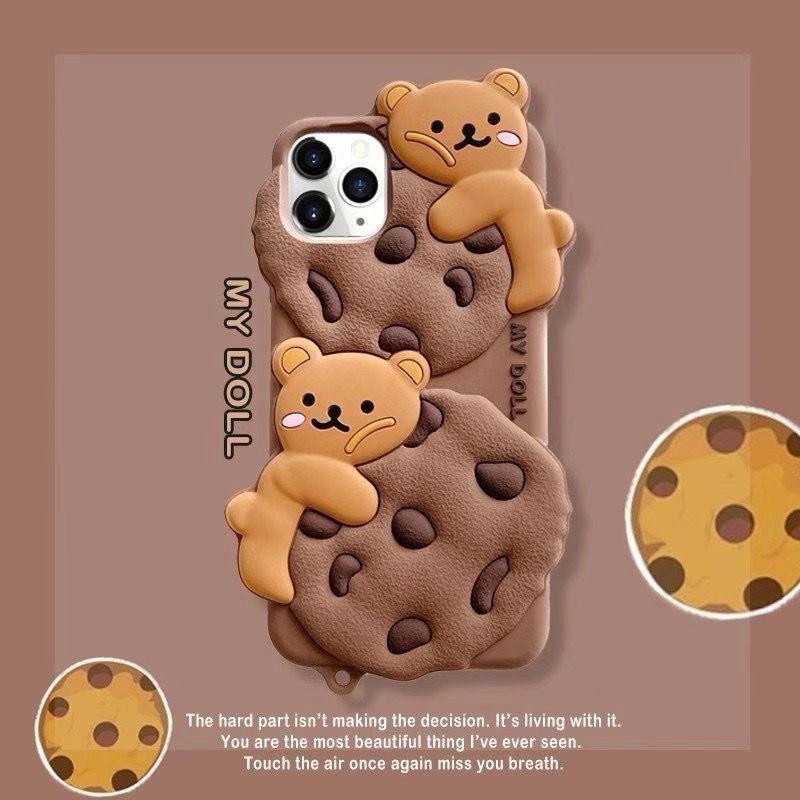 Choco Bear Cookie Biscuit Silicone Phone Case For iPhone