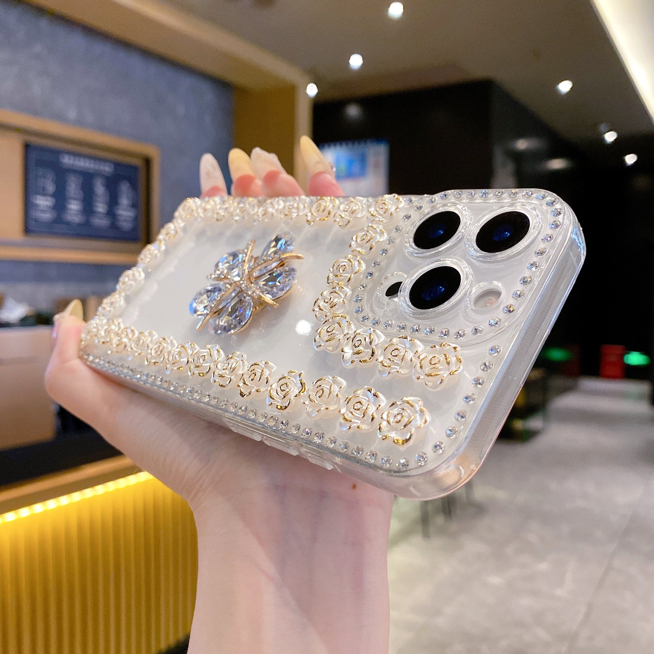 Empress Ruby – Diamond Aura Rose Frame Silicone Phone Cases For iPhone