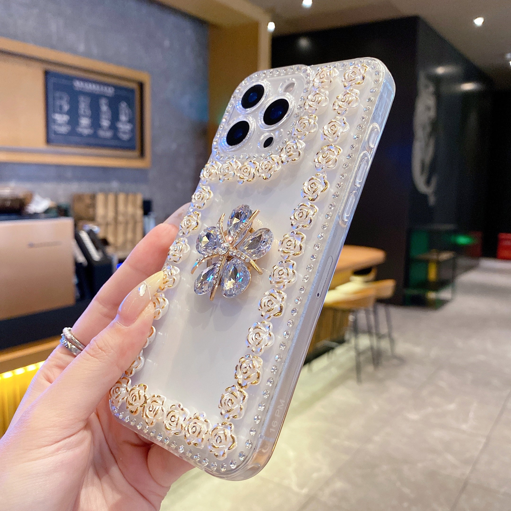 Empress Ruby – Diamond Aura Rose Frame Silicone Phone Cases For iPhone