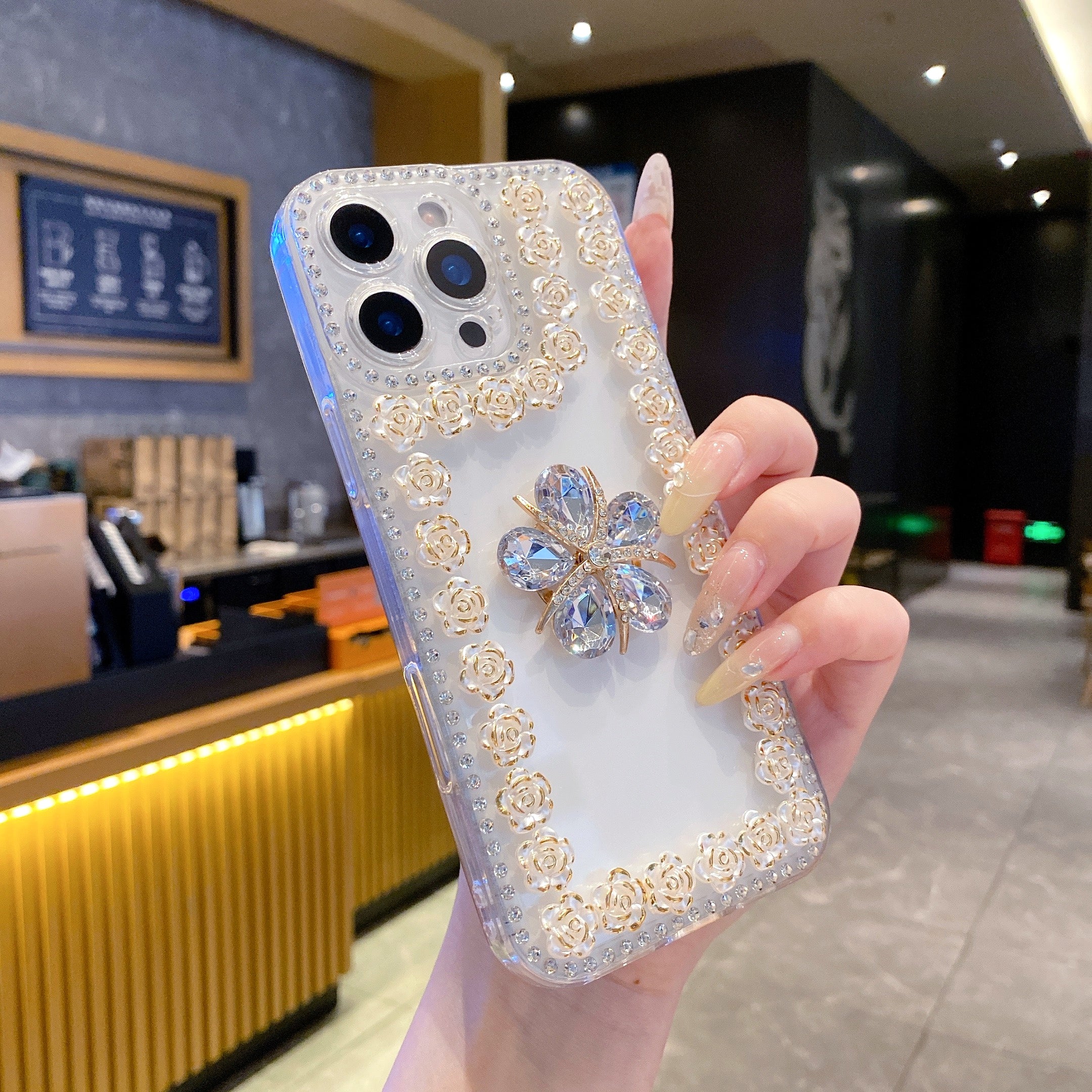 Empress Ruby – Diamond Aura Rose Frame Silicone Phone Cases For iPhone