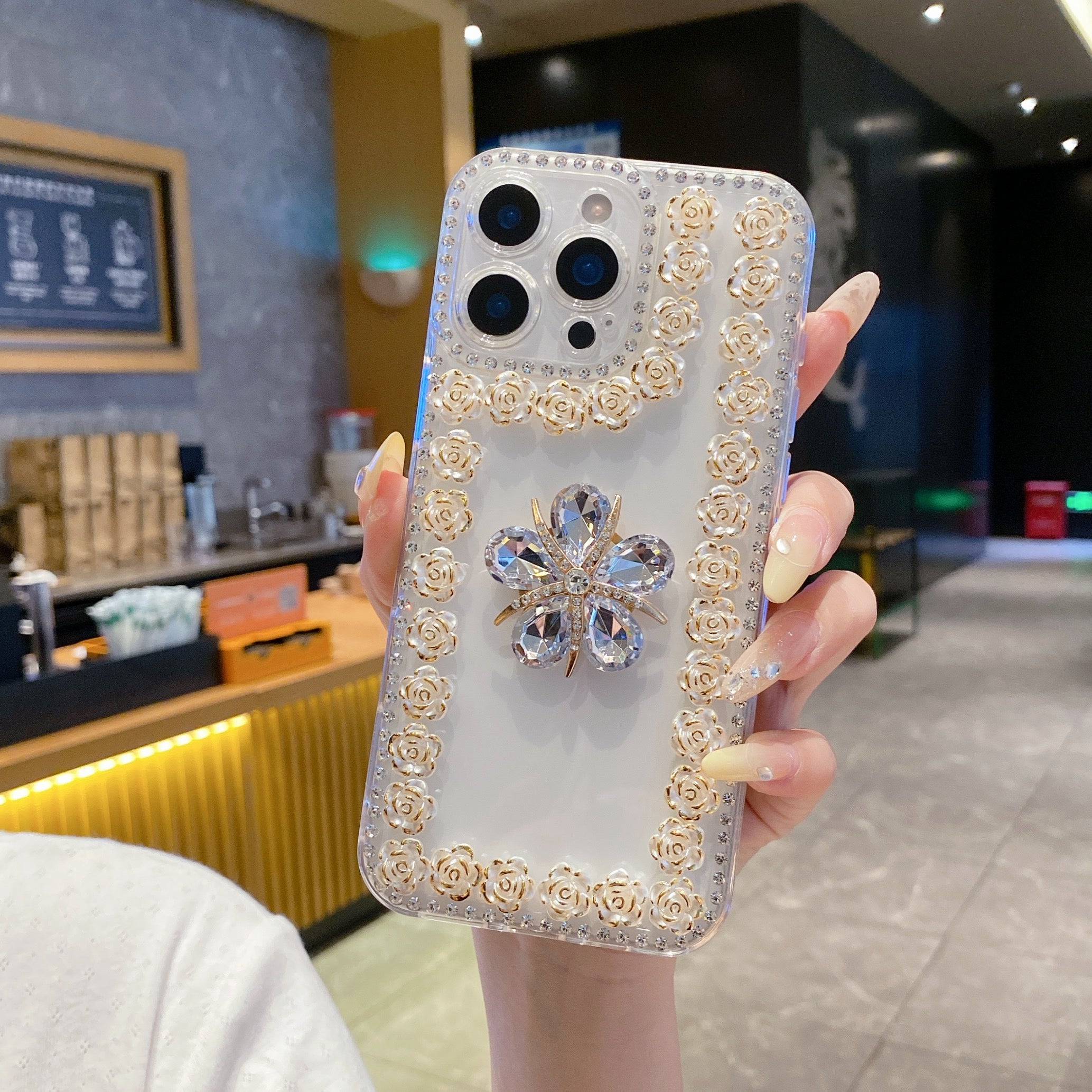 Empress Ruby – Diamond Aura Rose Frame Silicone Phone Cases For iPhone