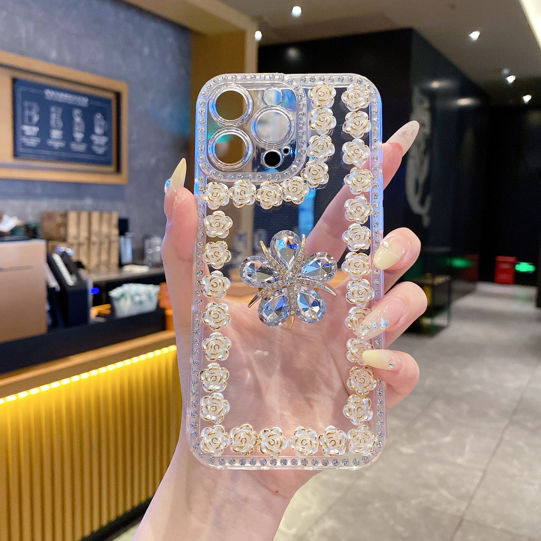 Empress Ruby – Diamond Aura Rose Frame Silicone Phone Cases For iPhone