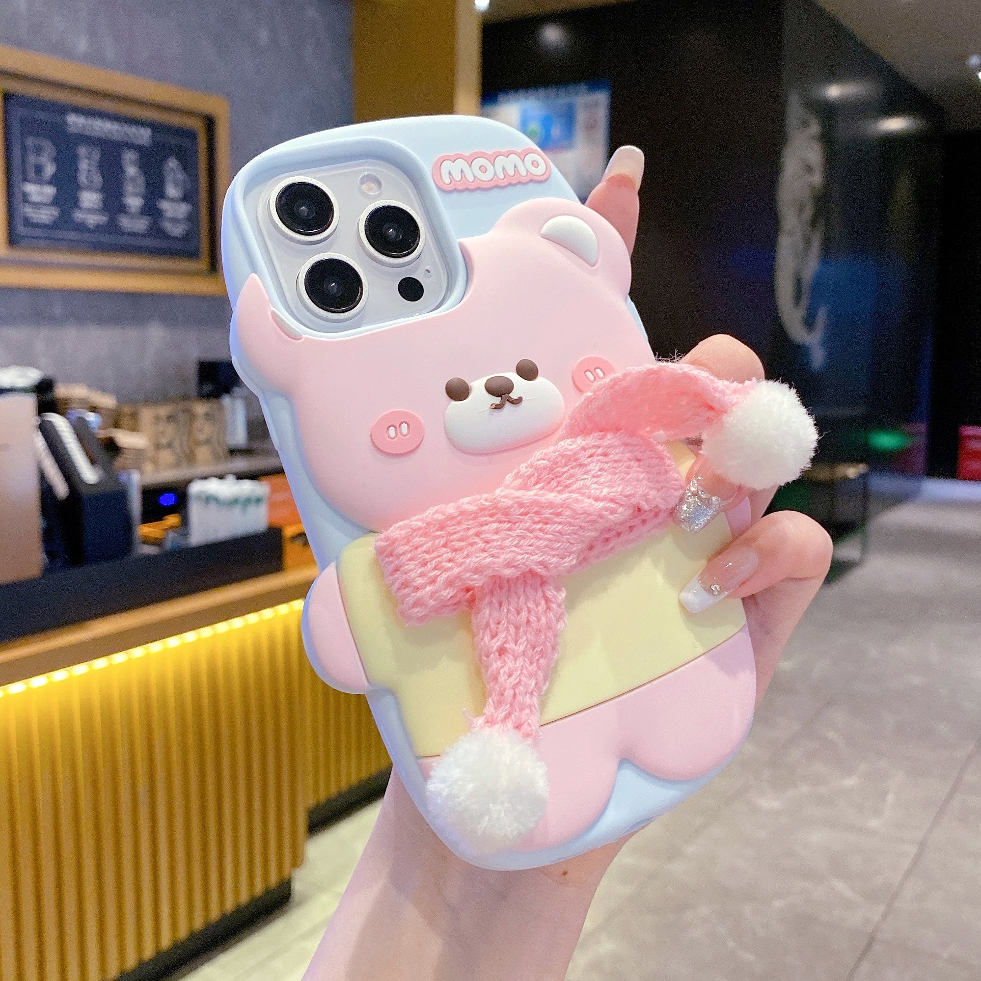 Momo Bear Silicone Phone Case For iPhone