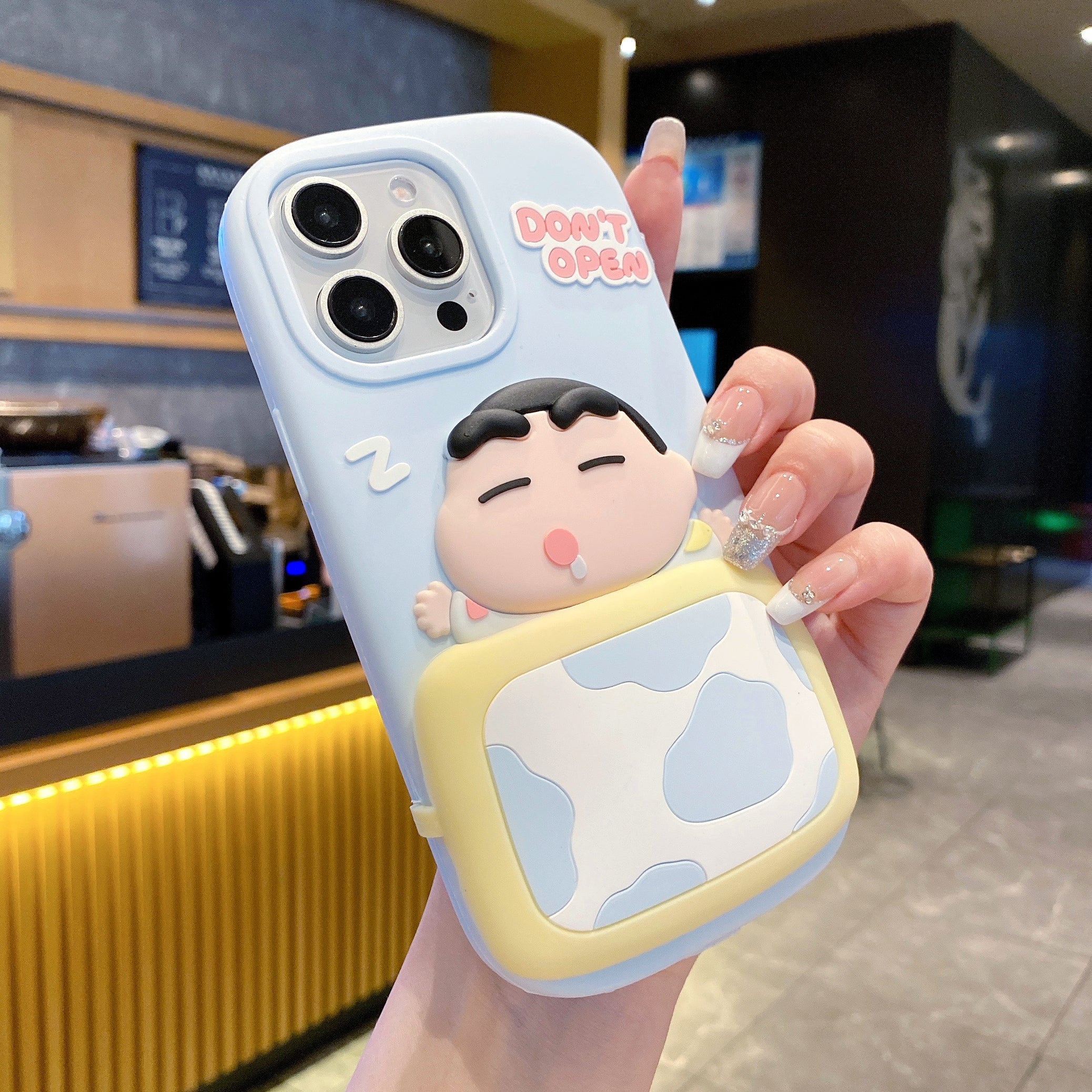 Dreamy Shinchan Cow-Print Silicone Phone Cases For iPhone