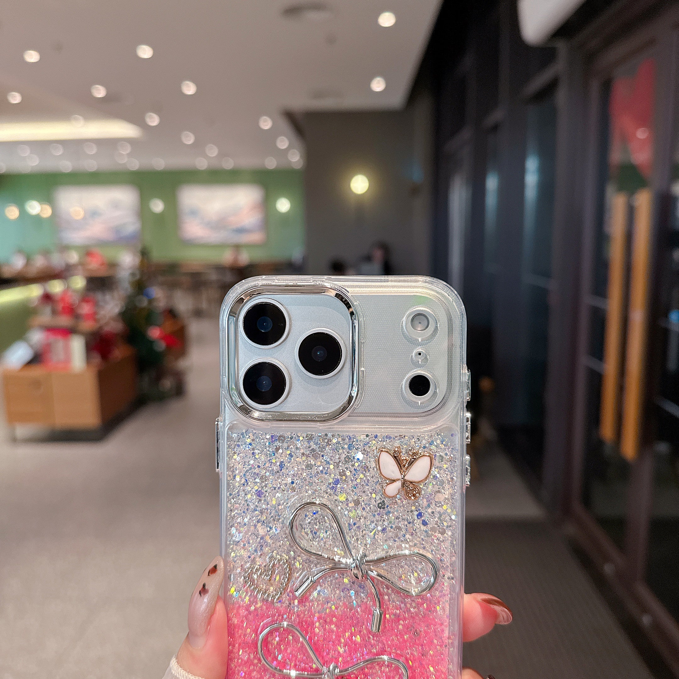 Pixie Bow Dream Pink Silver Silicone Phone Cases For iPhone