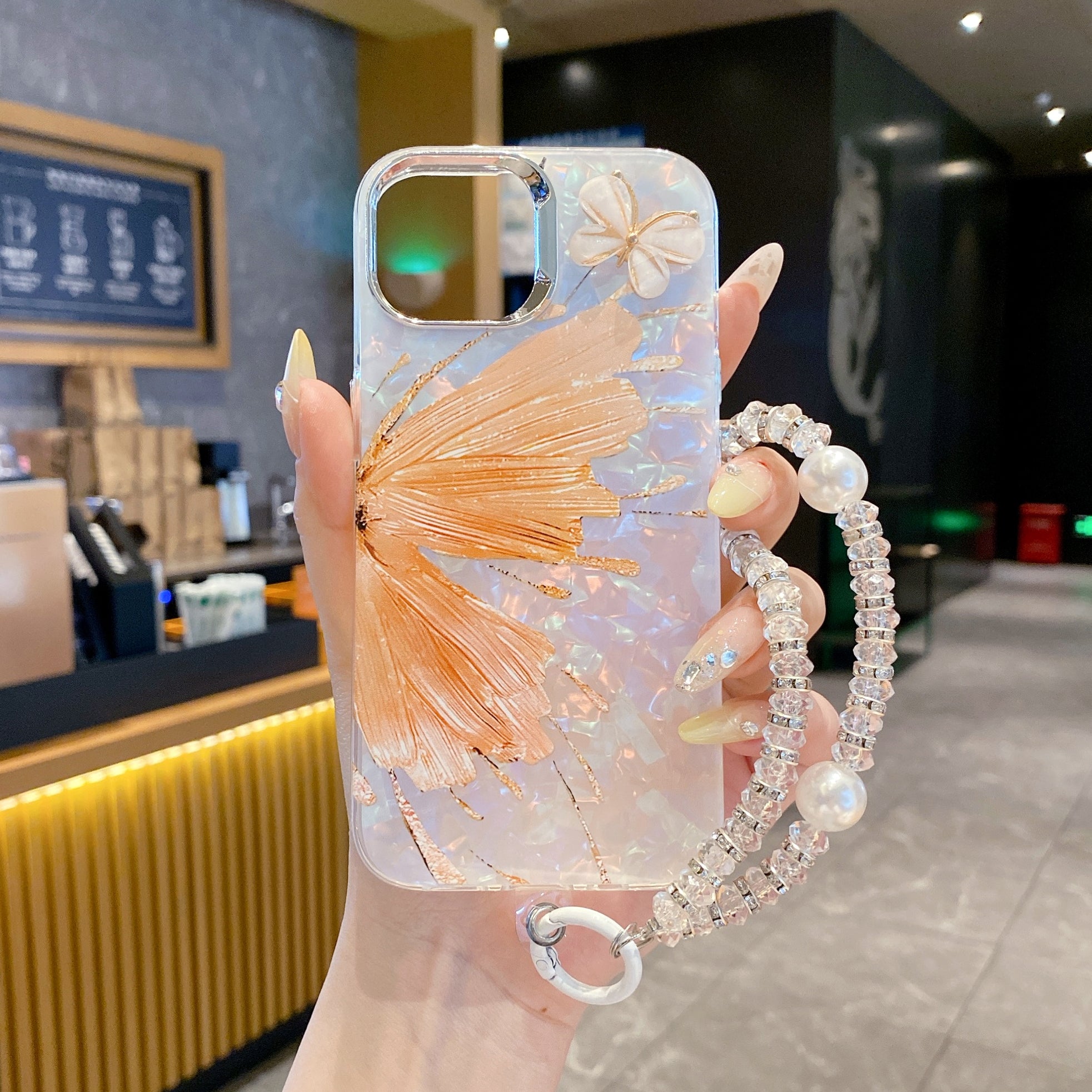 Orange Wings Butterfly Premium Charm Phone Cases For iPhone