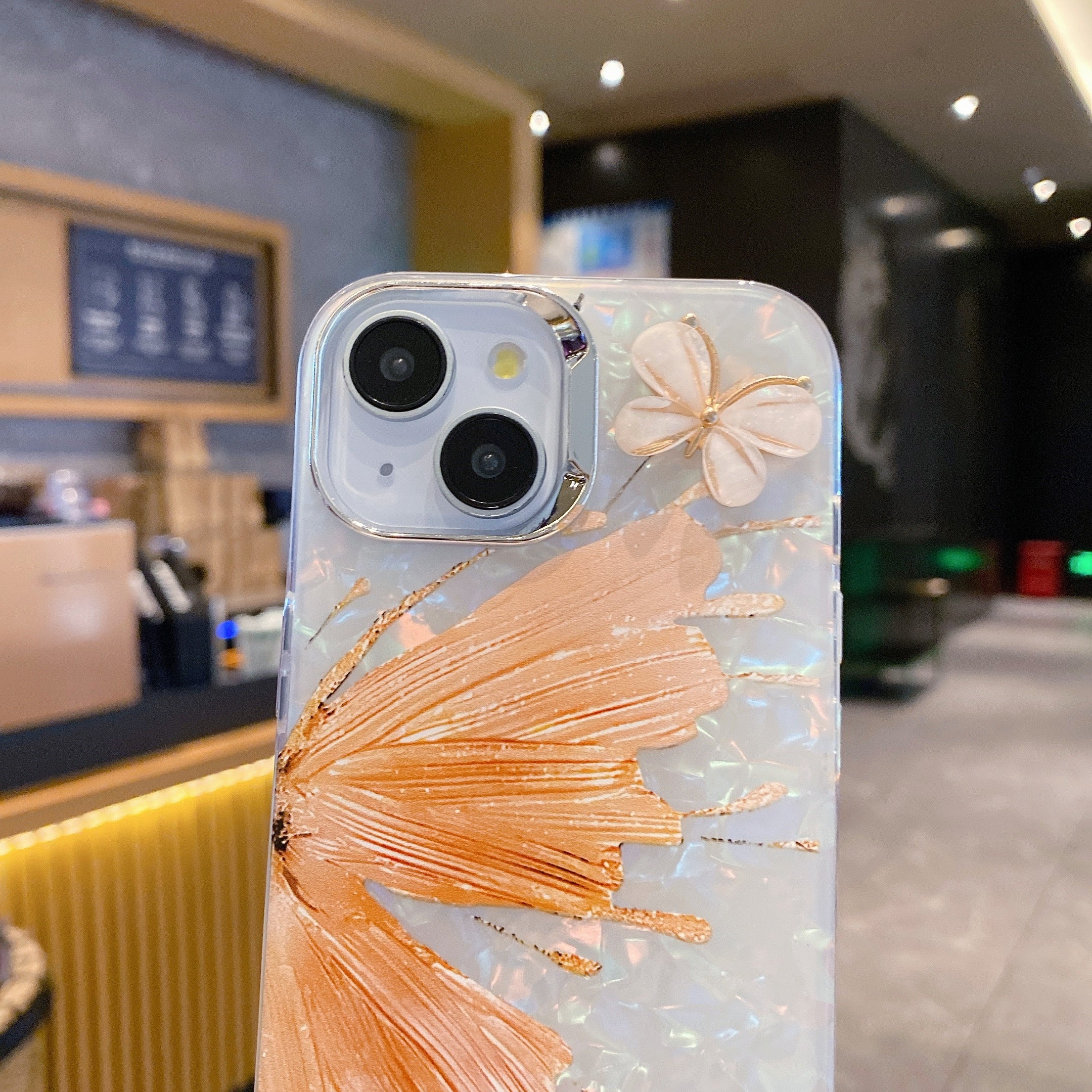 Orange Wings Butterfly Premium Charm Phone Cases For iPhone