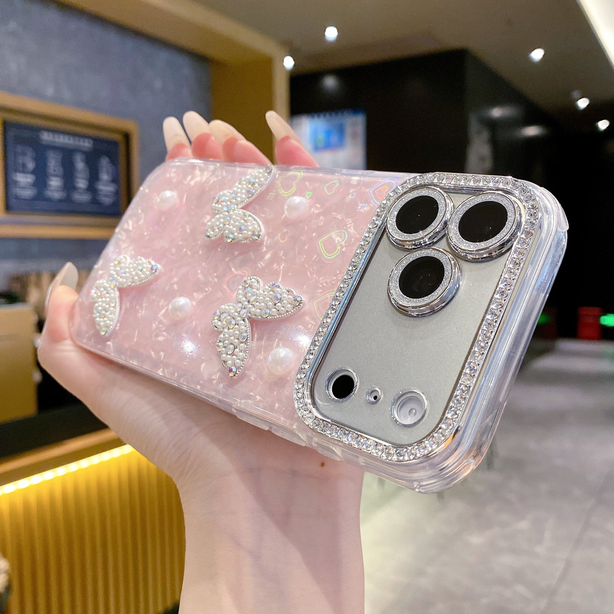 Ethereal Butterfly Pearl Dream Silicone Case For iPhone