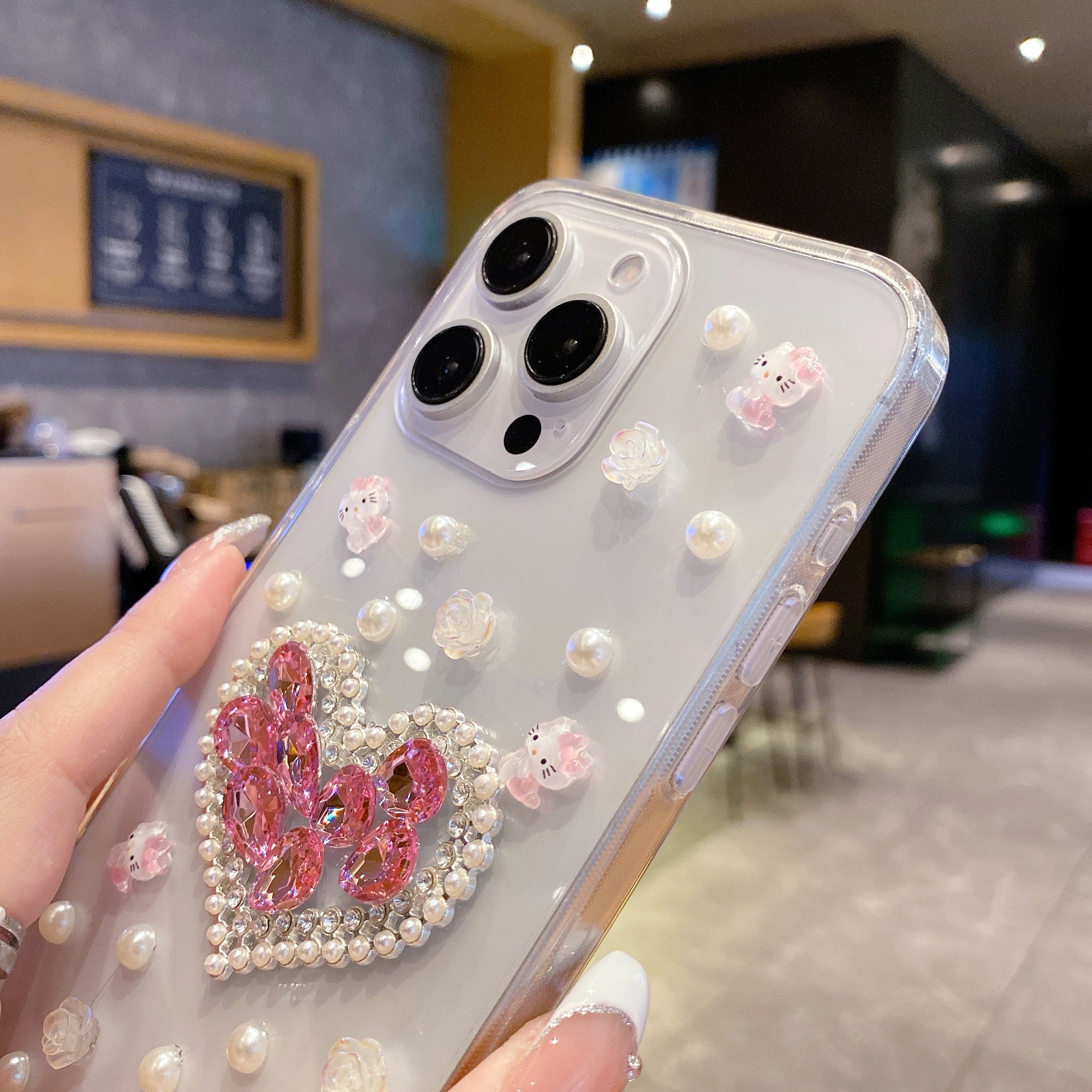 Pearl Paradise Heart Silicone Phone Cases For iPhone