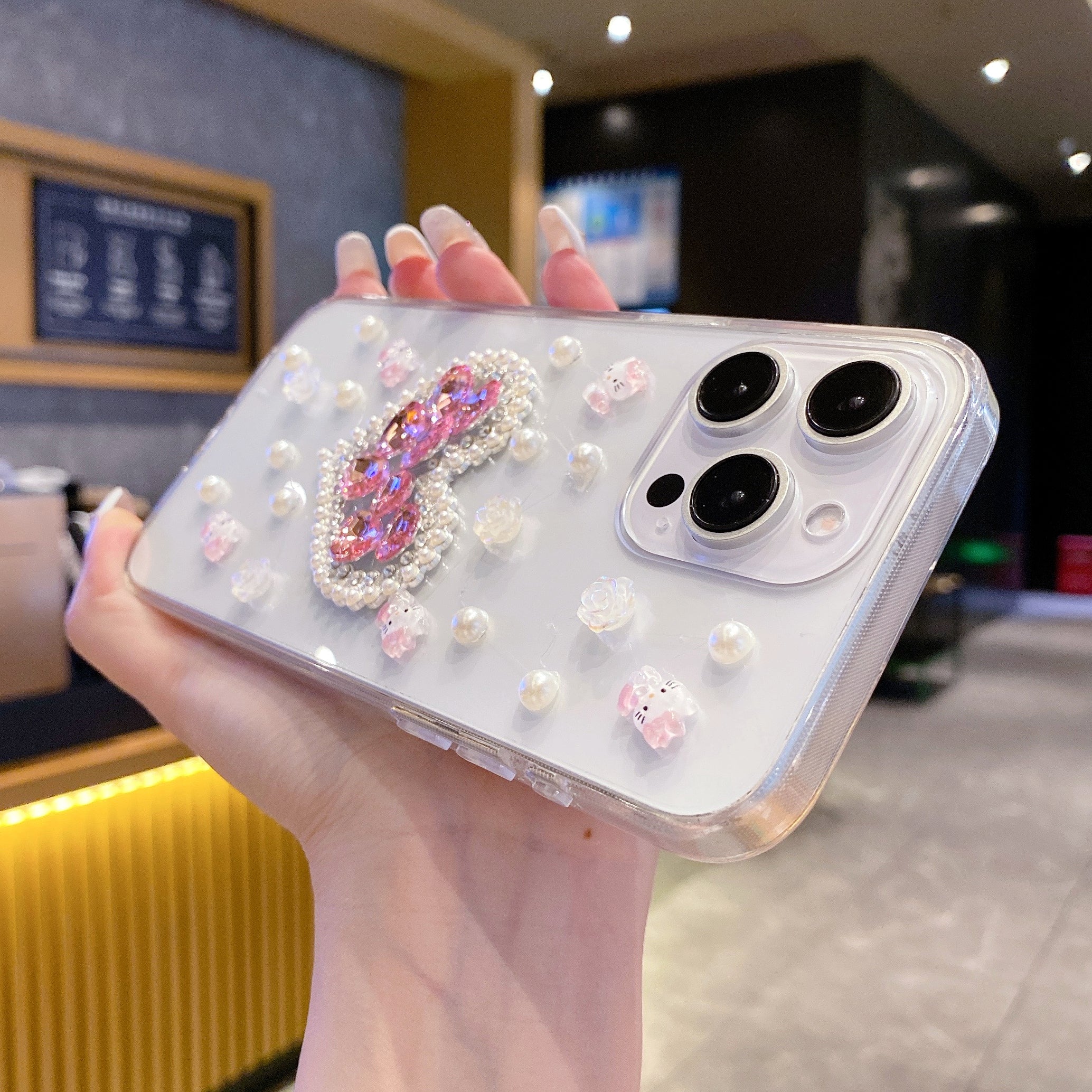 Pearl Paradise Heart Silicone Phone Cases For iPhone