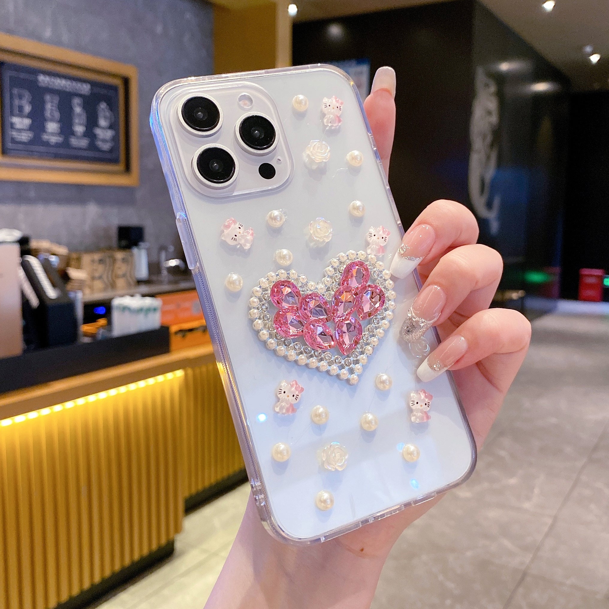 Pearl Paradise Heart Silicone Phone Cases For iPhone
