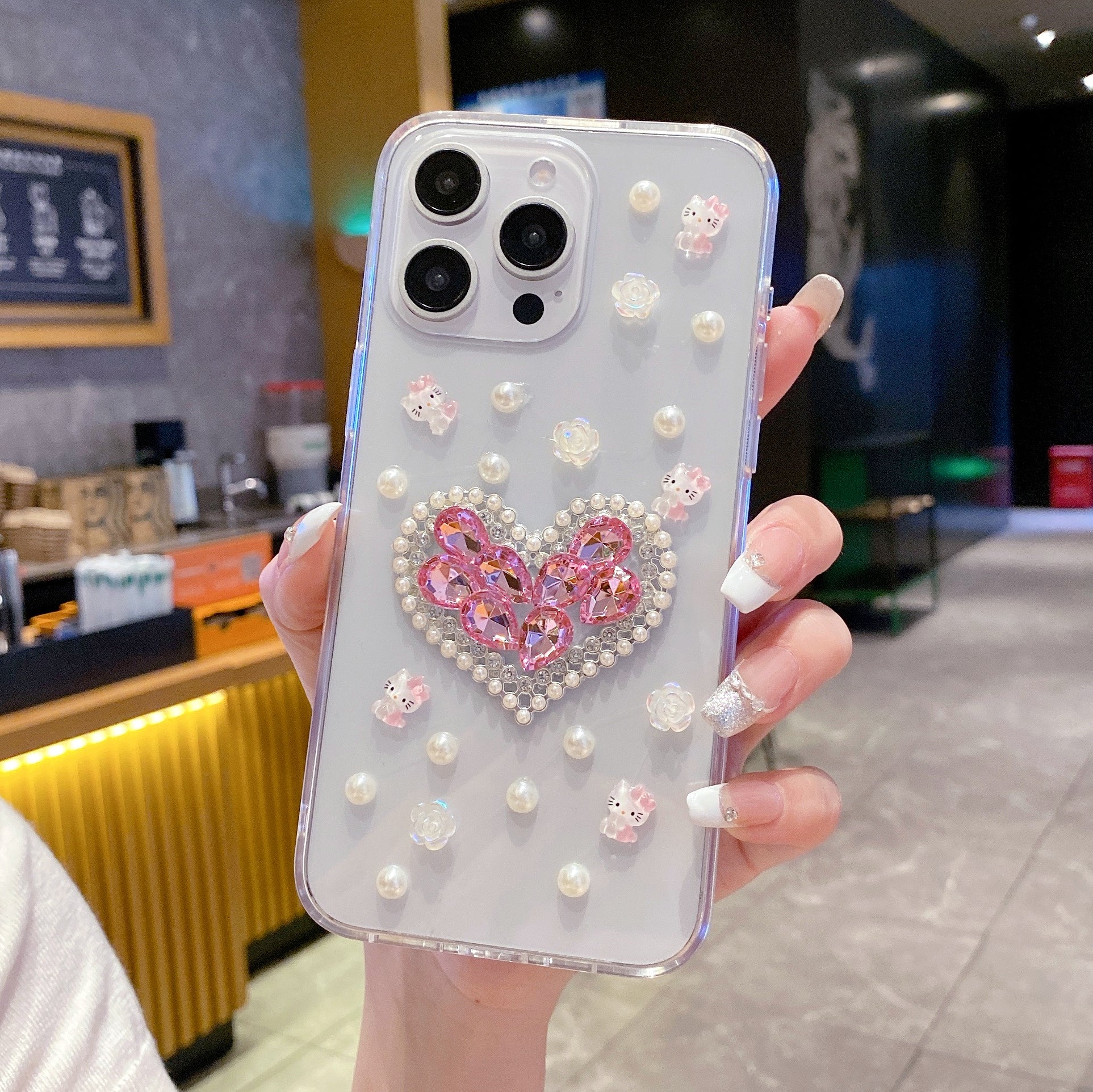 Pearl Paradise Heart Silicone Phone Cases For iPhone