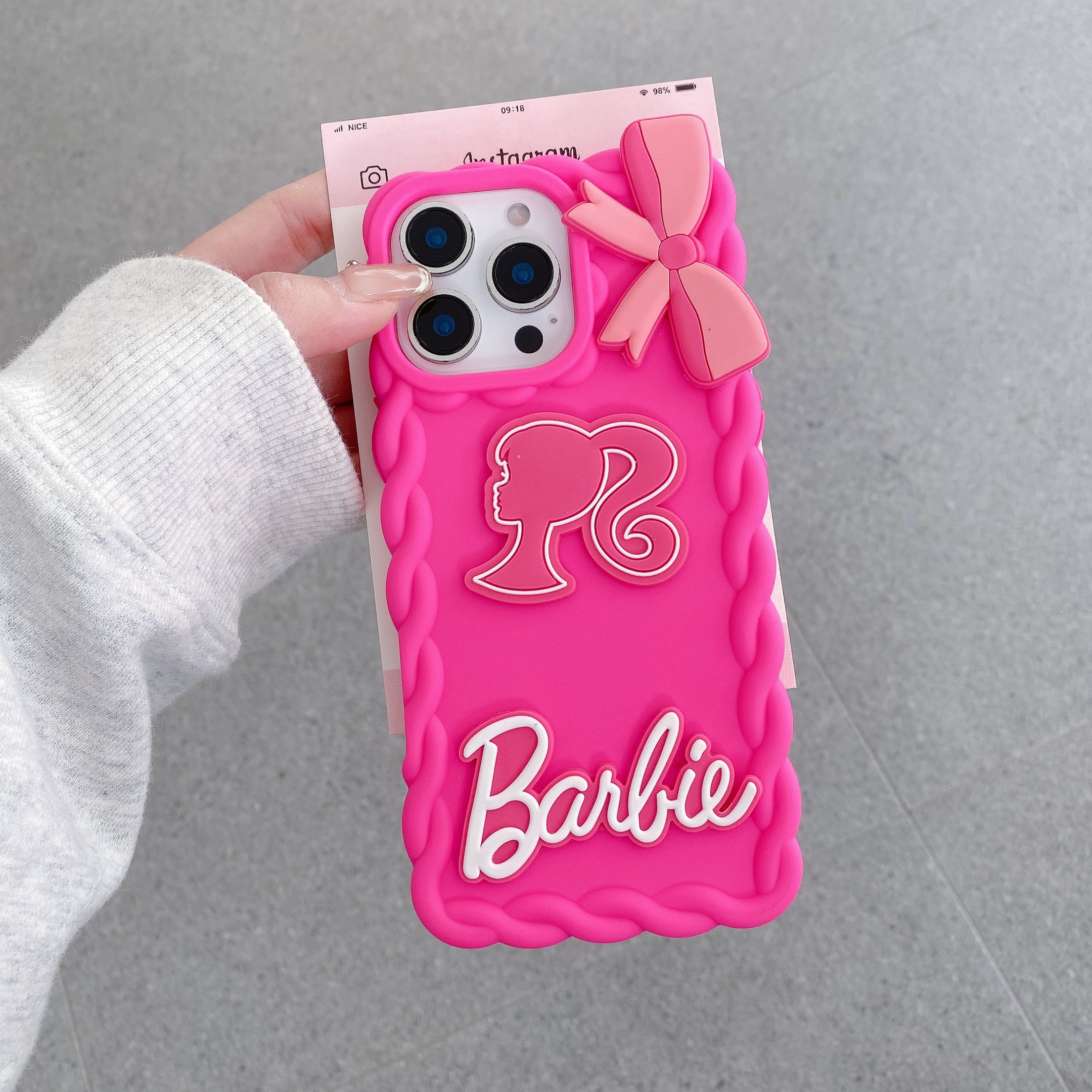 Cutiepie Barbie Bliss Bow Silicone Phone Cases For iPhone