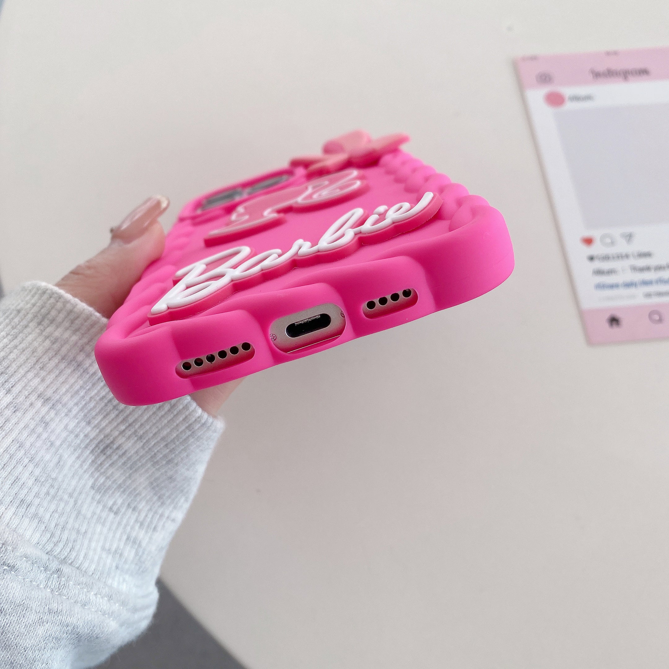 Cutiepie Barbie Bliss Bow Silicone Phone Cases For iPhone