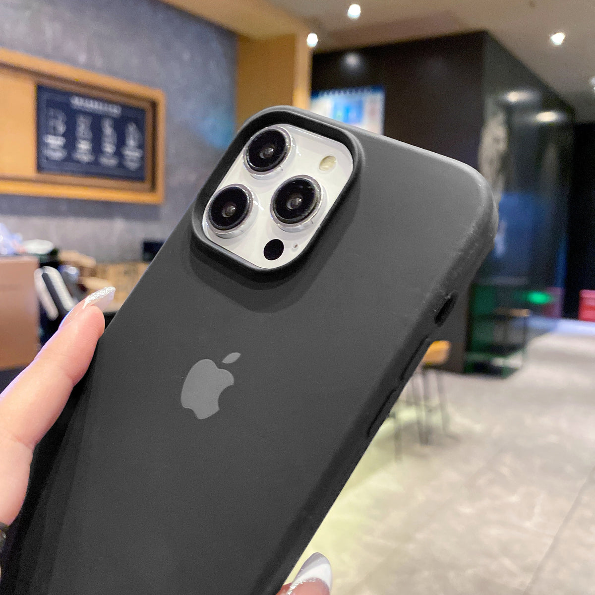 Black Dark Mode With Apple Edition Silicone Case For iPhone 18 Pro Max - Image 5