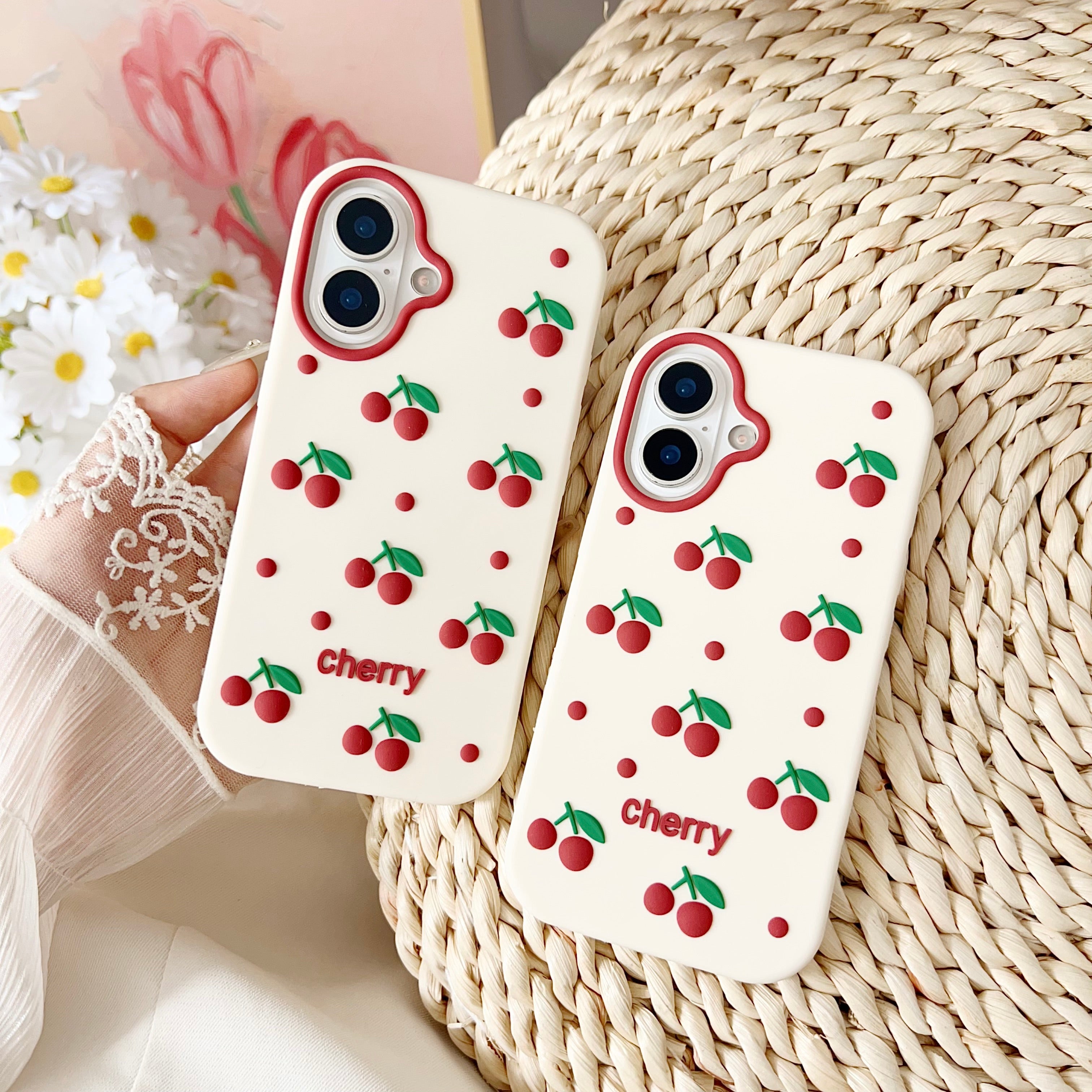 Sweet Red Cherry Delight Silicone Phone Cases For iPhone
