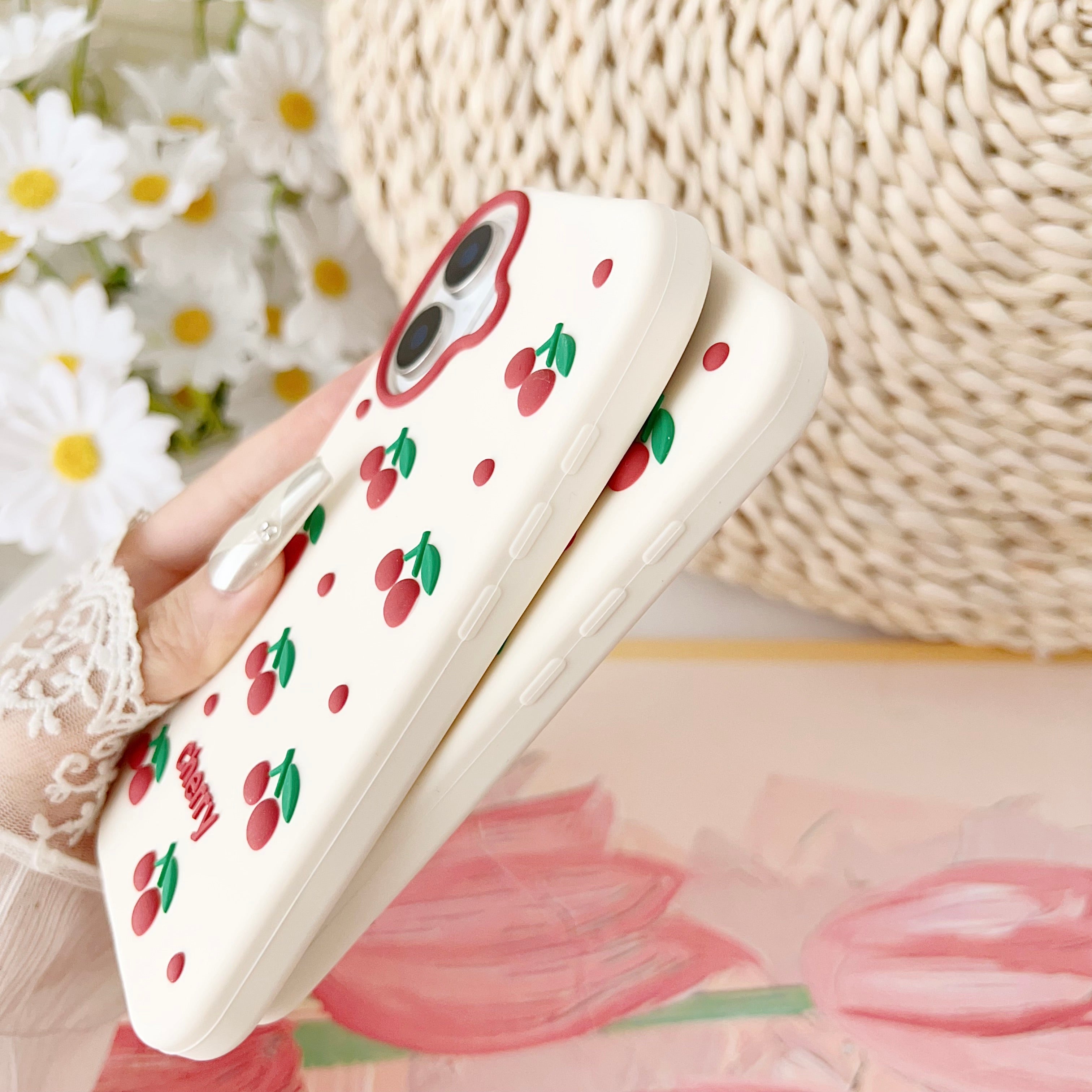 Sweet Red Cherry Delight Silicone Phone Cases For iPhone