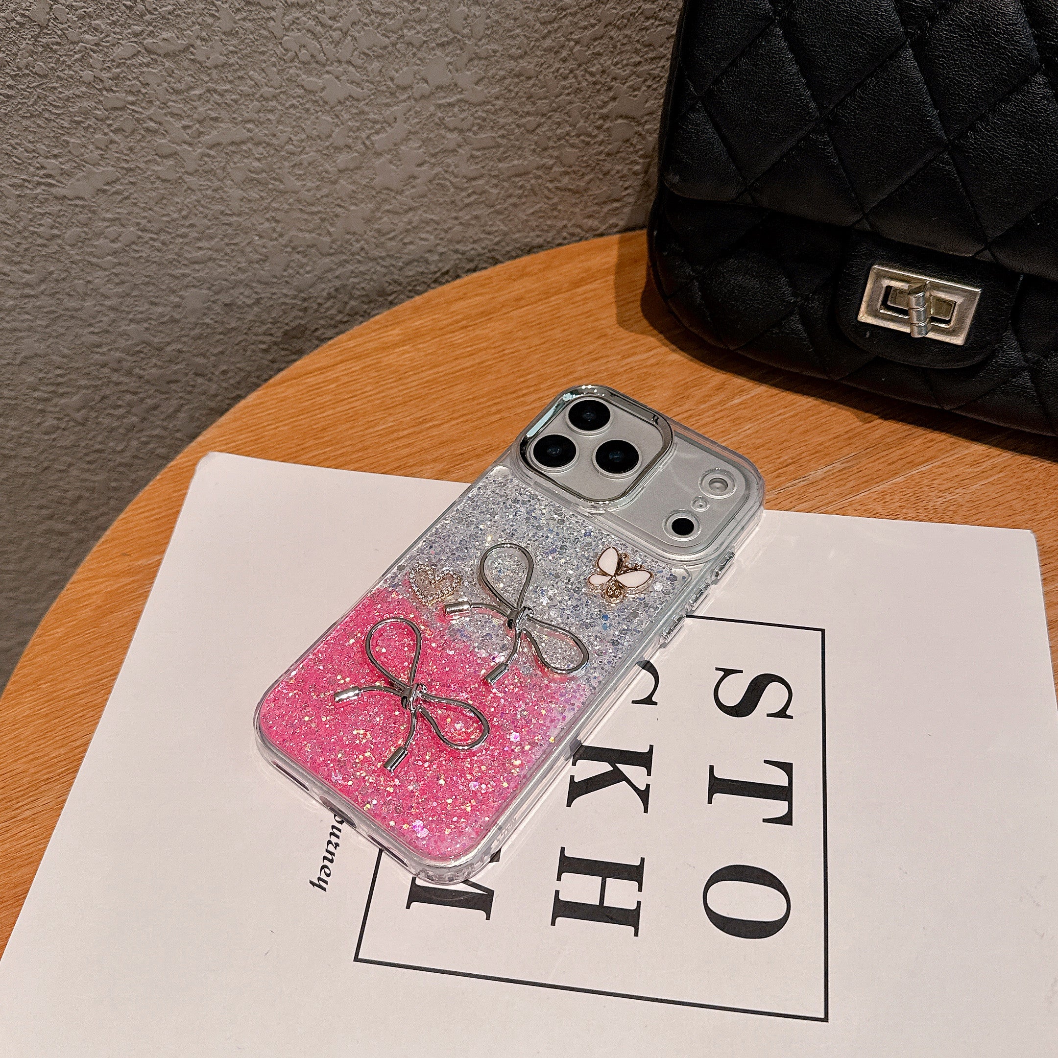 Pixie Bow Dream Pink Silver Silicone Phone Cases For iPhone