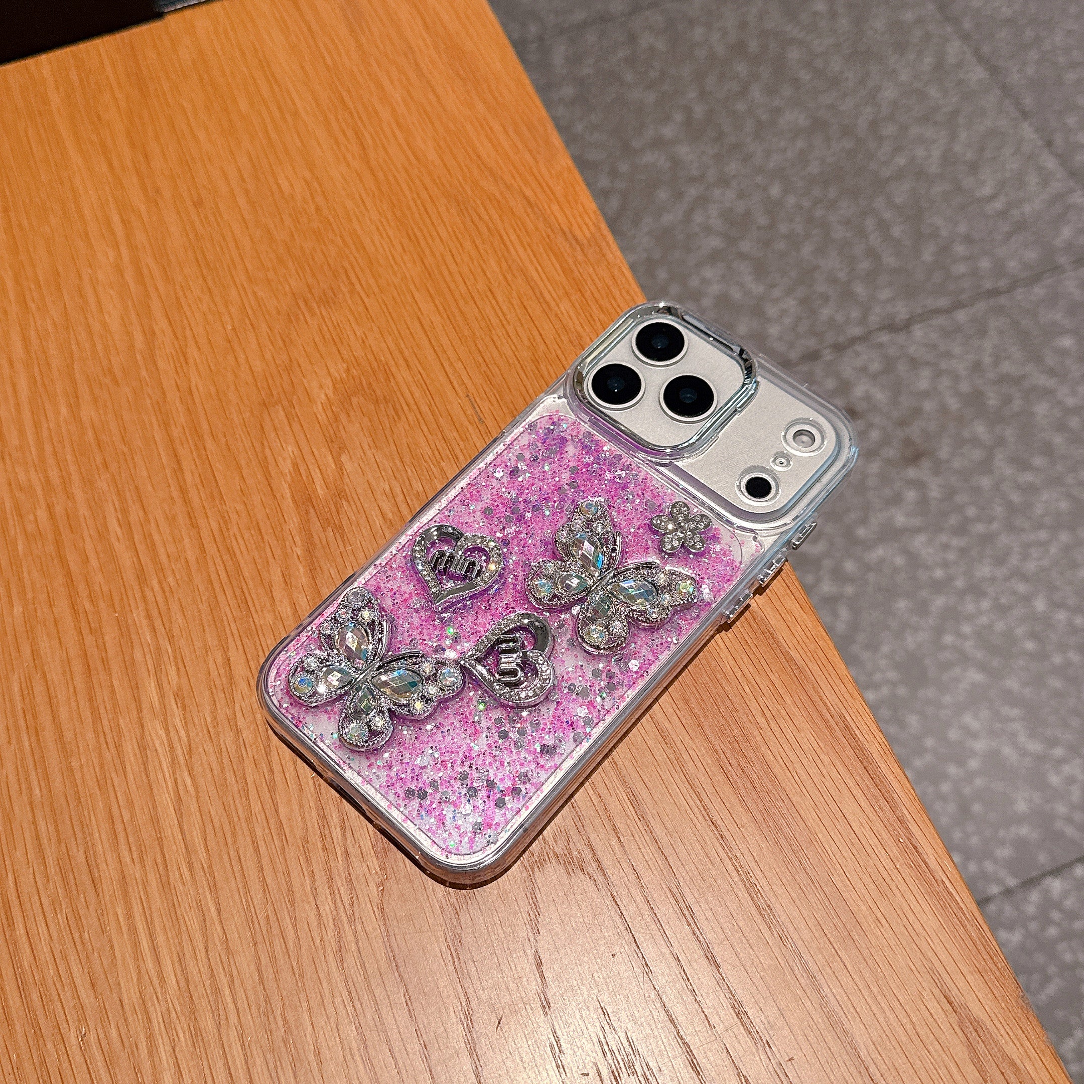 Butterfly Love Angel Purple Diamond Silicone Phone Cases For iPhone