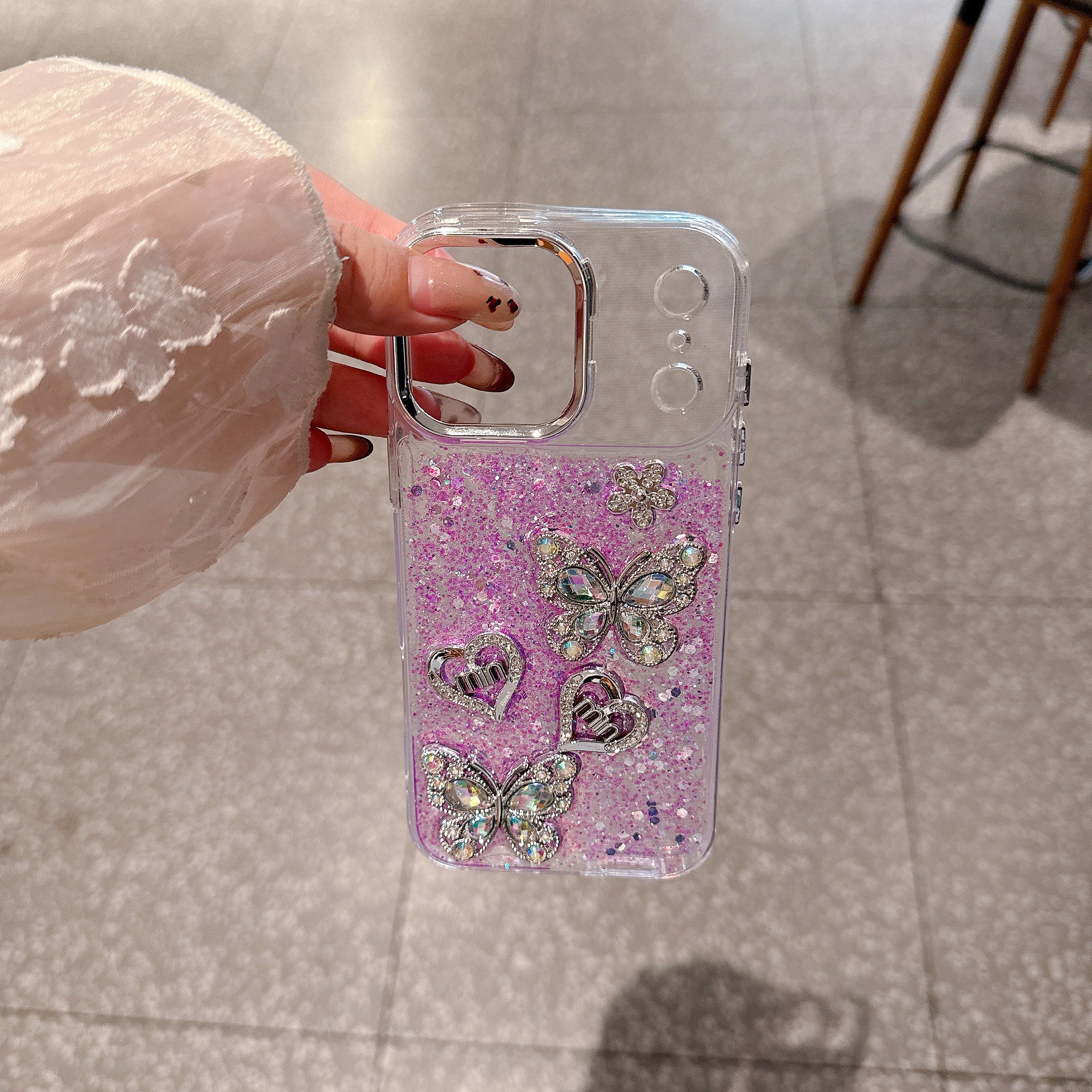 Butterfly Love Angel Purple Diamond Silicone Phone Cases For iPhone
