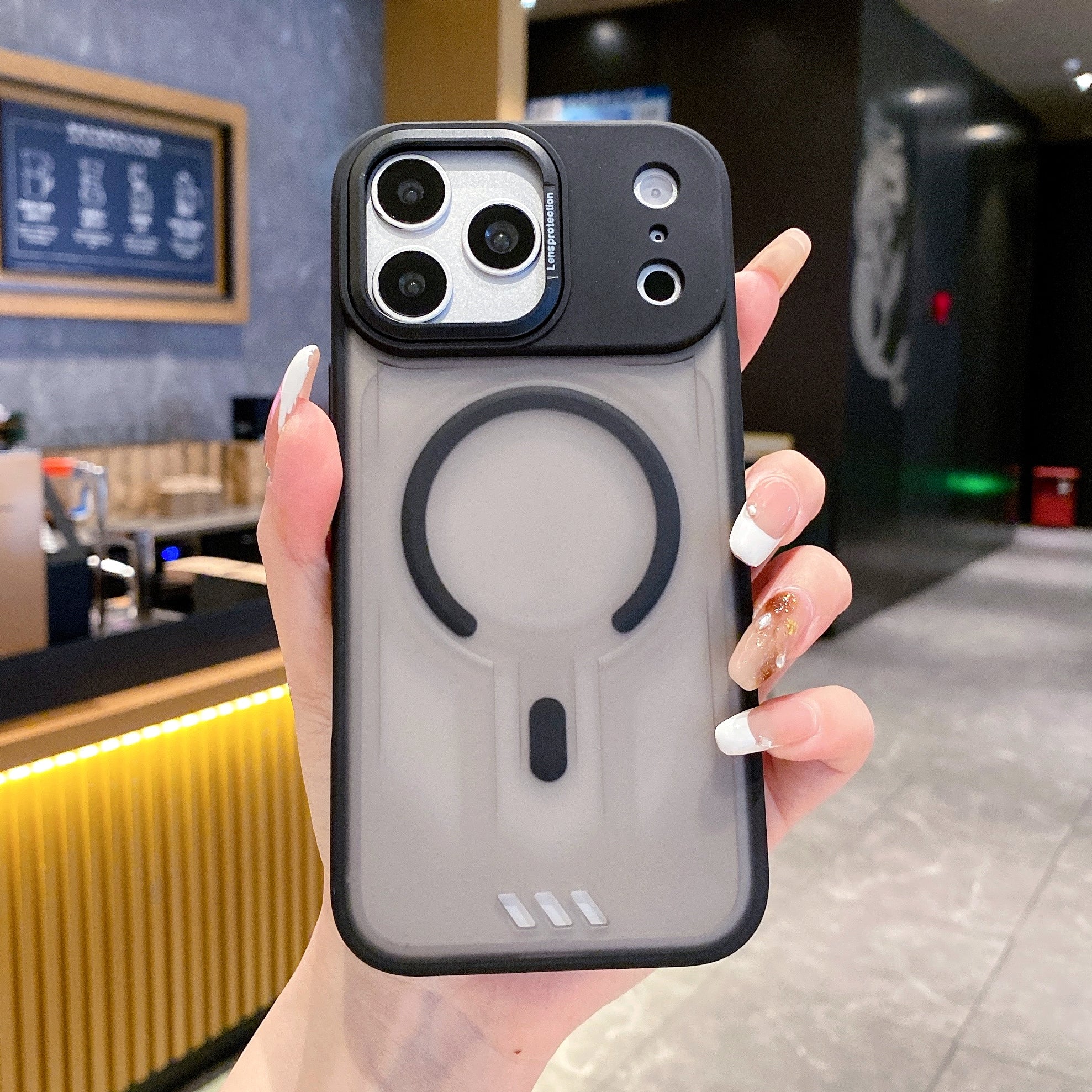 Onyx Black Halo MagSafe Silicone Phone Cases For iPhone