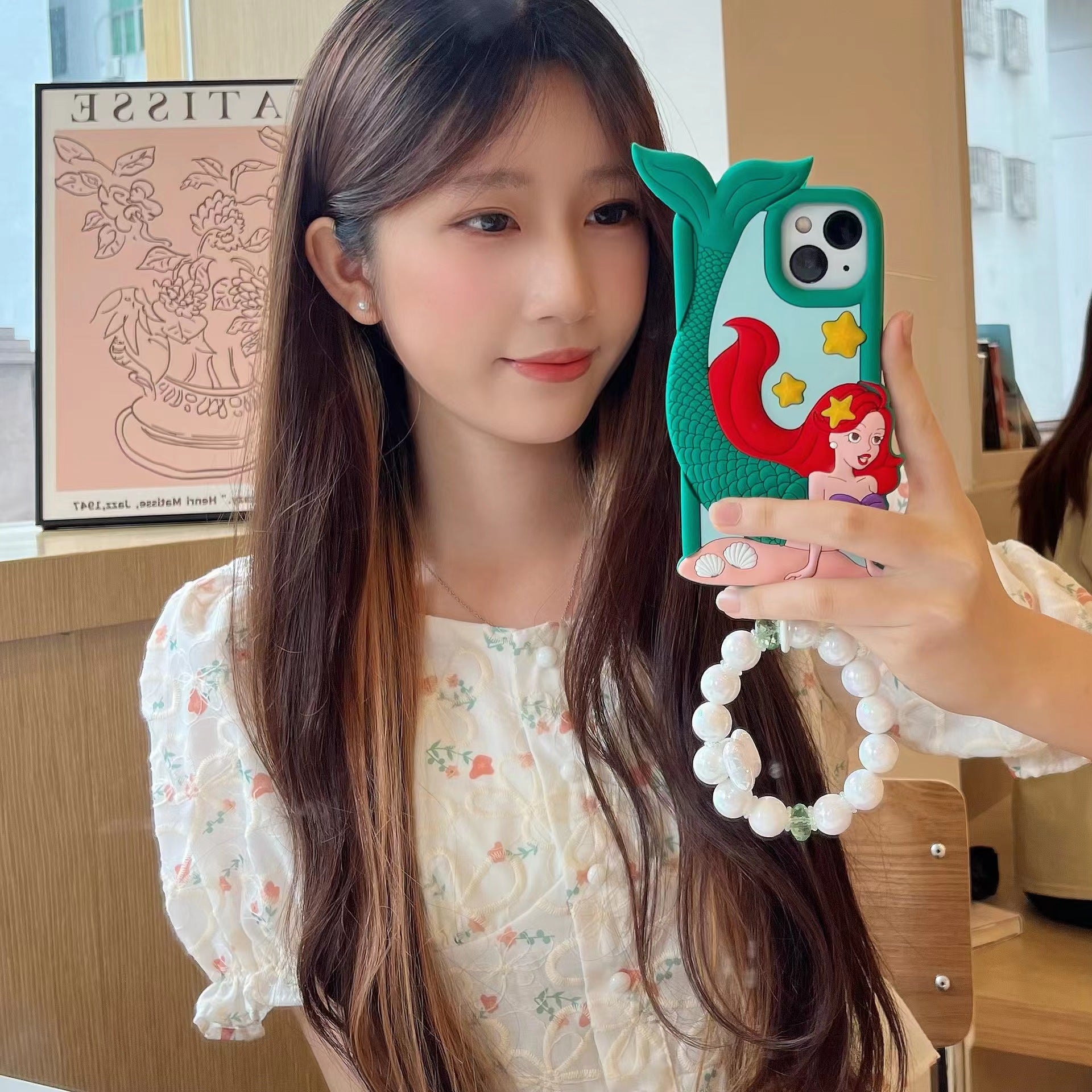 Aqua Mermaid Dream Pearl Charm Silicone Phone Cases For iPhone
